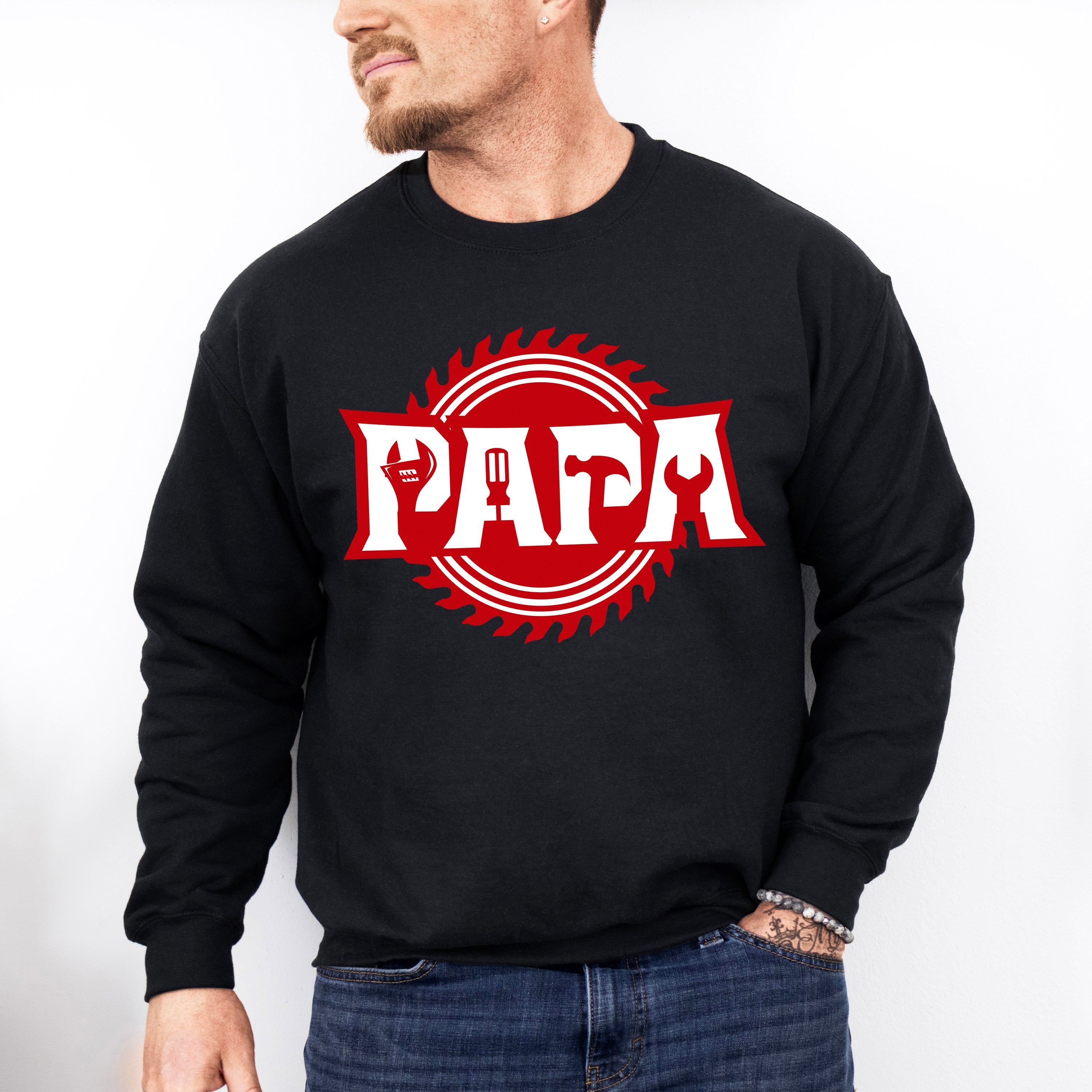 Papa Builder Father's Day Unisex Crewneck T-Shirt Sweatshirt Hoodie