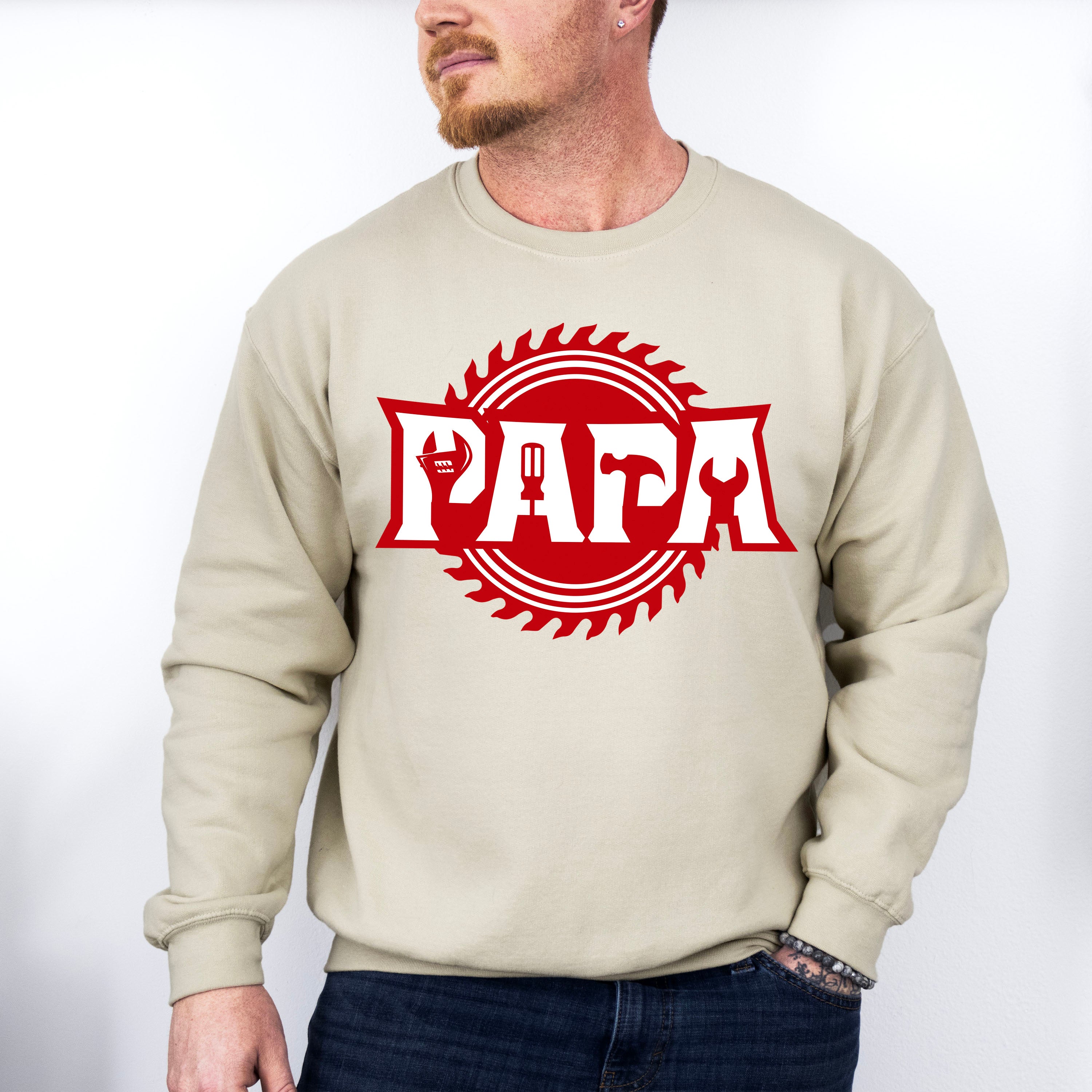 Papa Builder Father's Day Unisex Crewneck T-Shirt Sweatshirt Hoodie