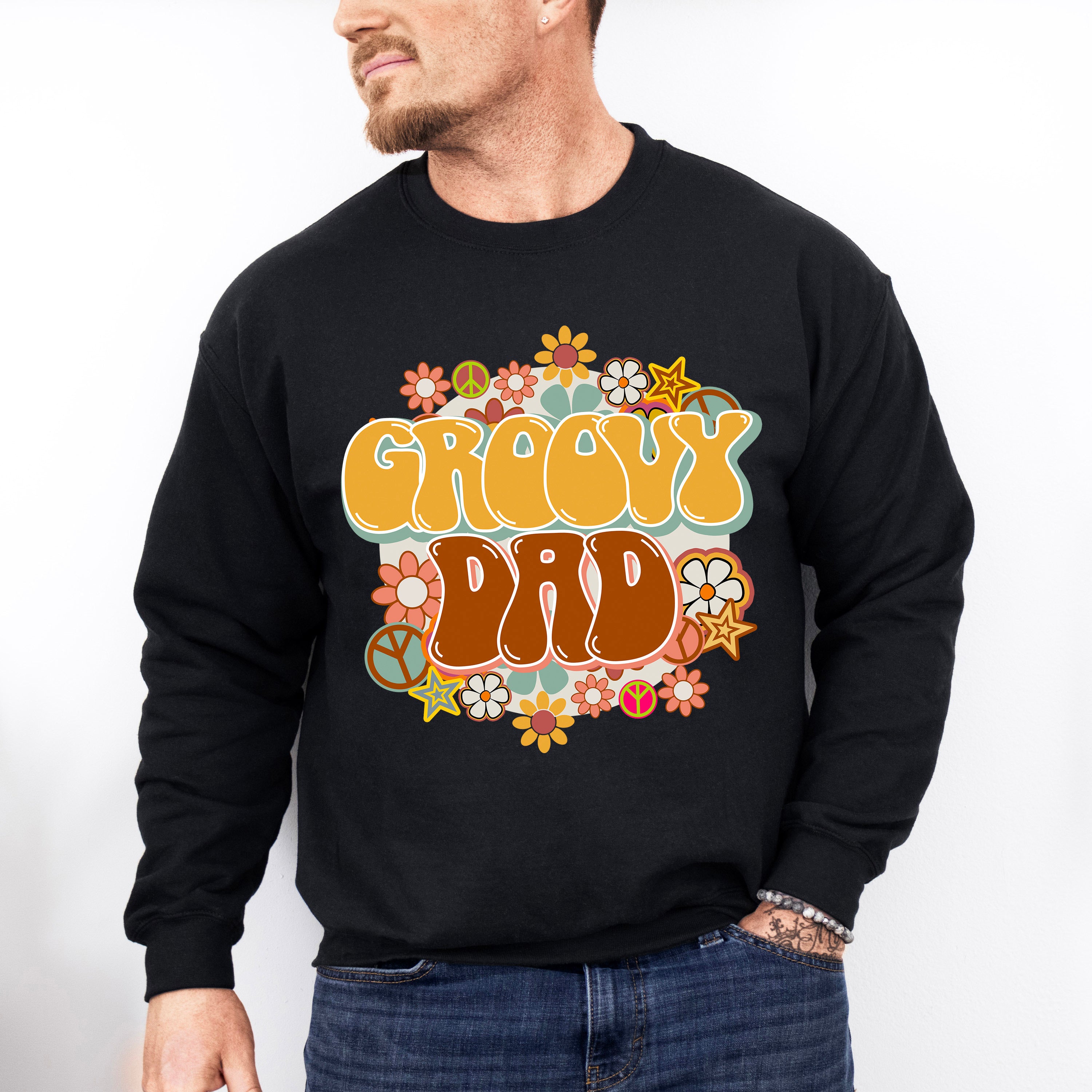 Groovy Dad Father's Day Unisex Crewneck T-Shirt Sweatshirt Hoodie