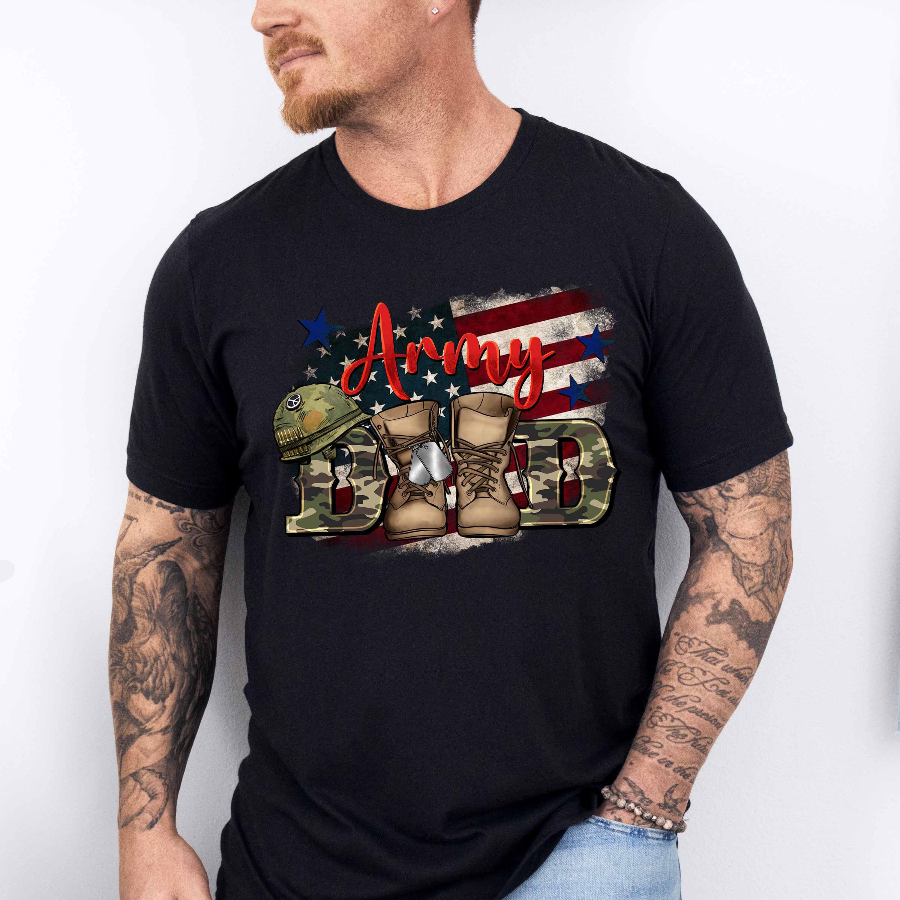 Army Dad Father&#39;s Day Unisex Crewneck T-Shirt Sweatshirt Hoodie