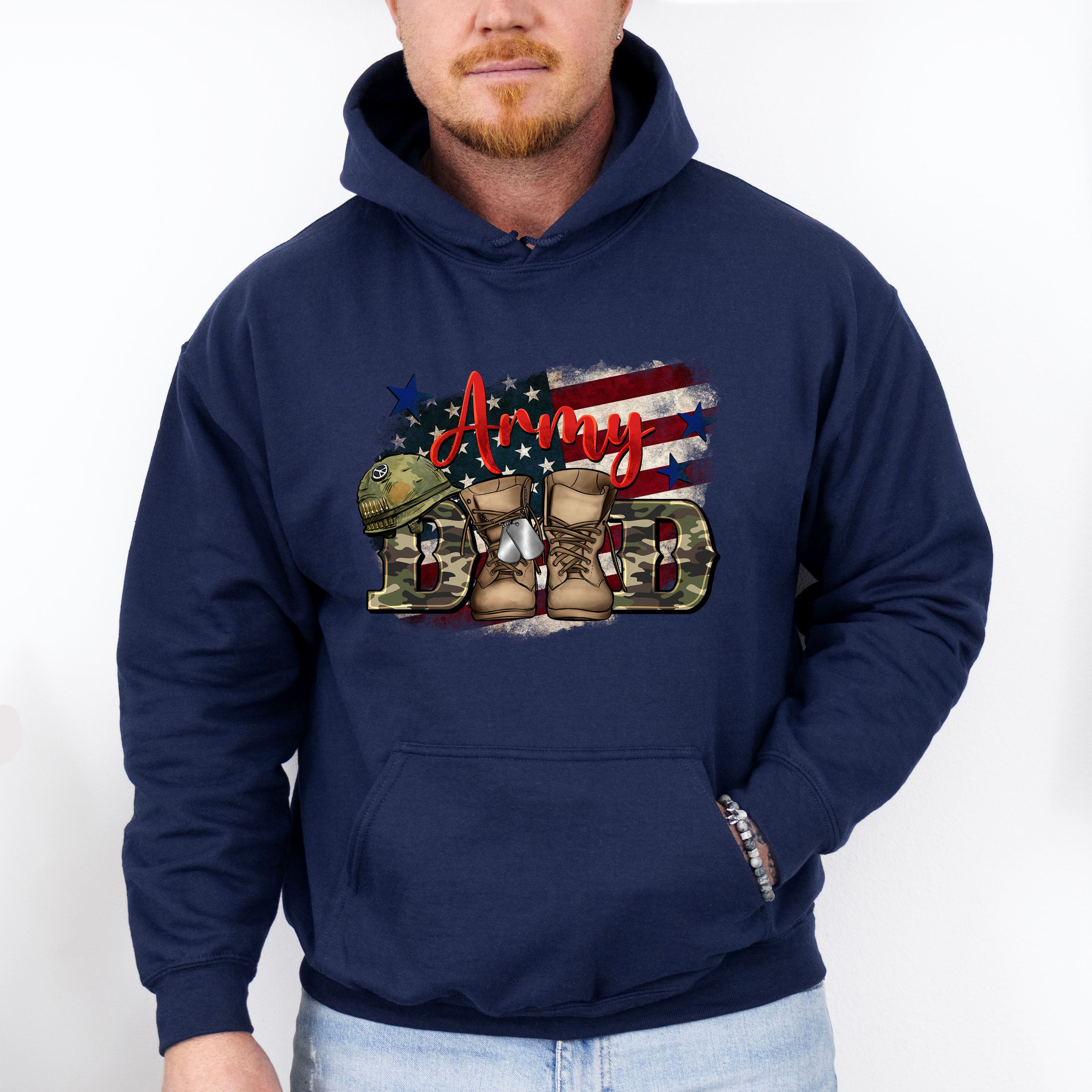 Army Dad Father&#39;s Day Unisex Crewneck T-Shirt Sweatshirt Hoodie