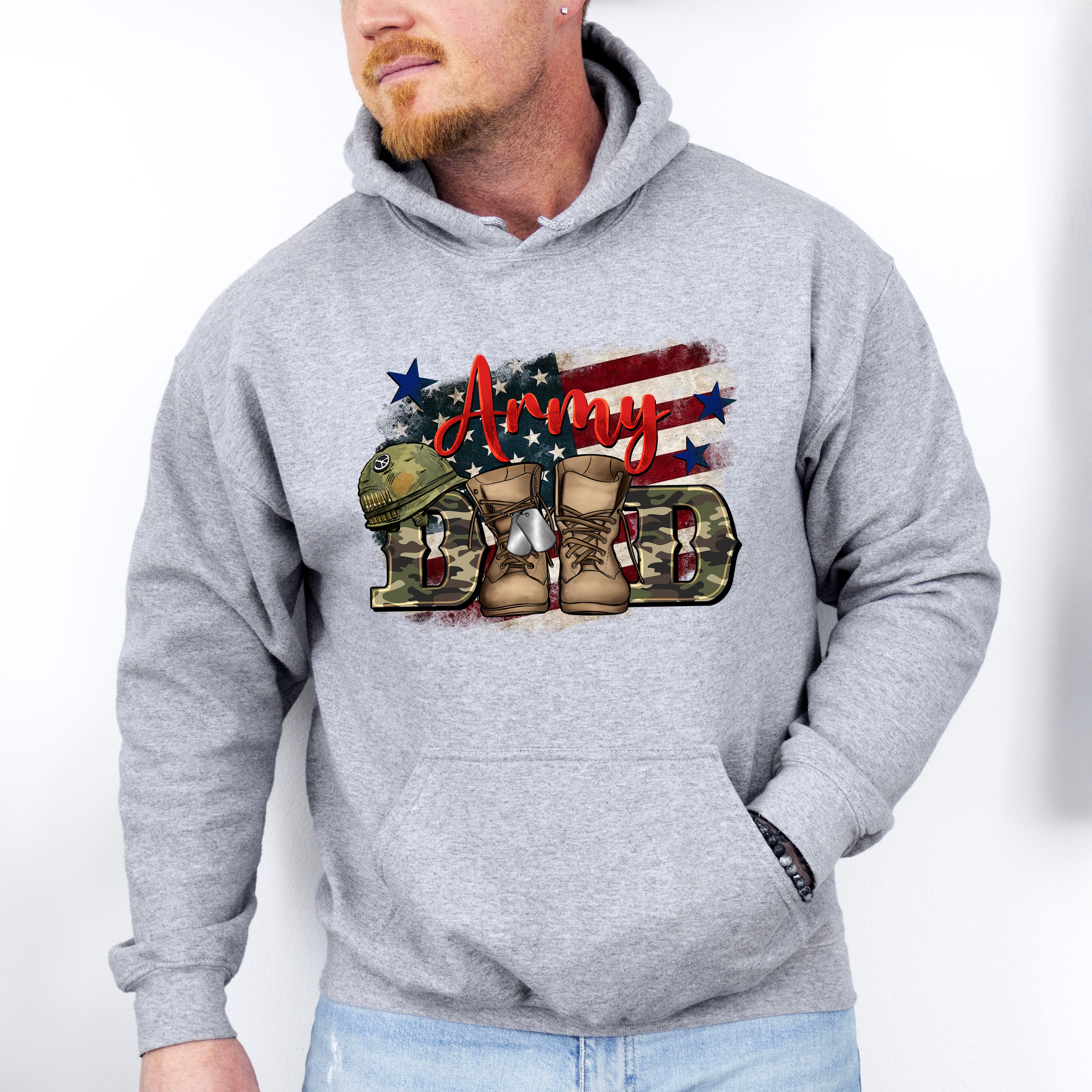 Army Dad Father&#39;s Day Unisex Crewneck T-Shirt Sweatshirt Hoodie