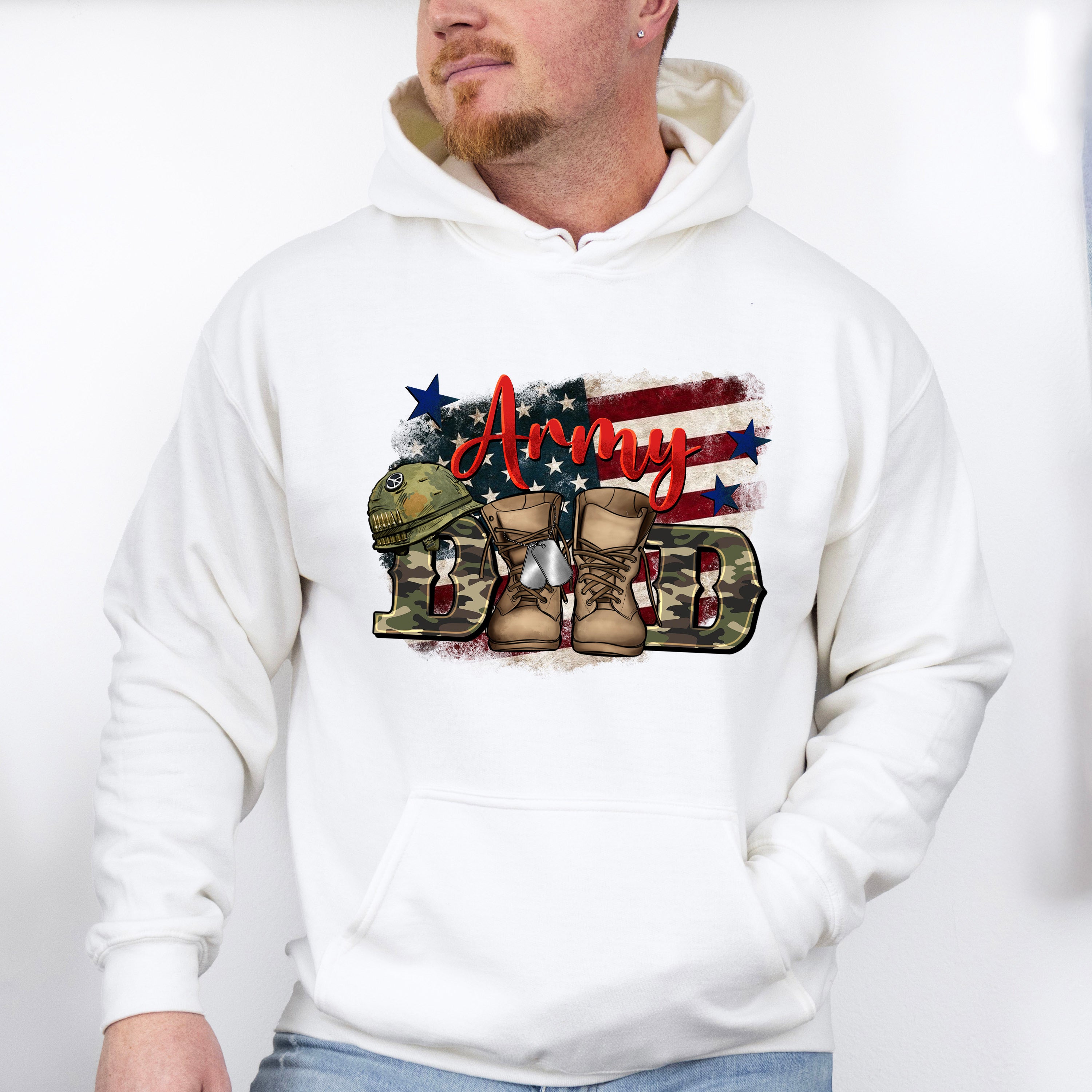 Army Dad Father&#39;s Day Unisex Crewneck T-Shirt Sweatshirt Hoodie