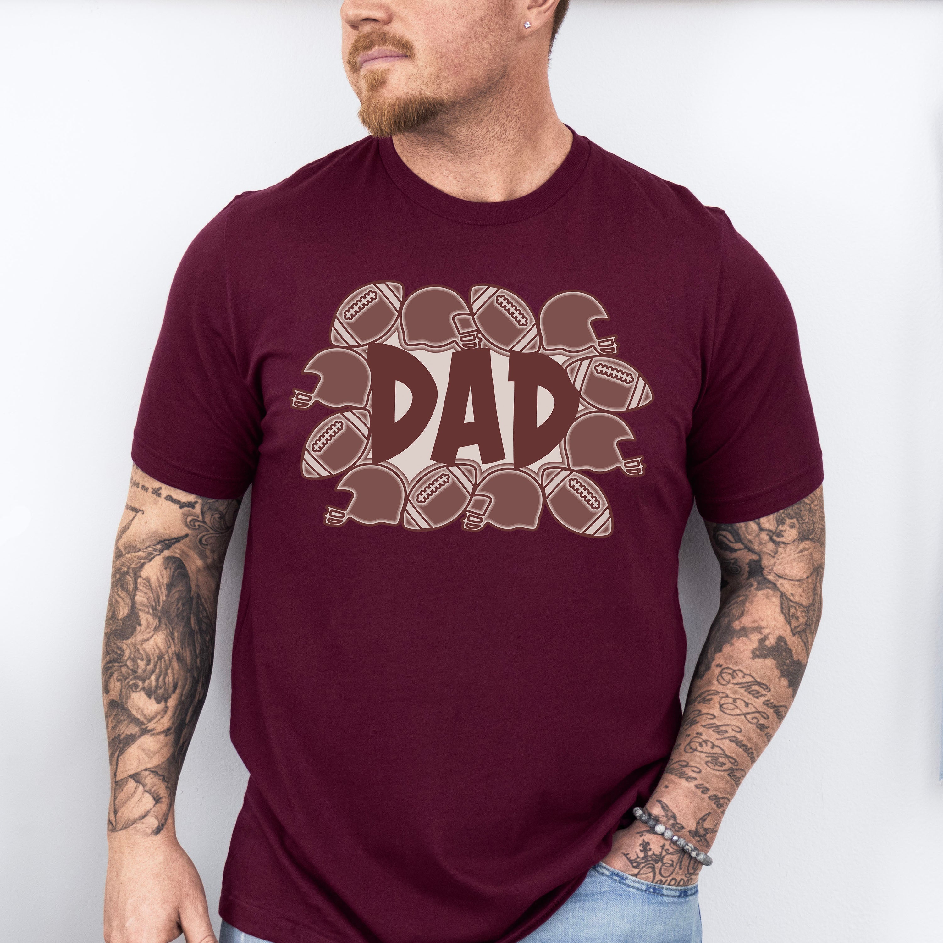Football Dad Father's Day Unisex Crewneck T-Shirt Sweatshirt Hoodie