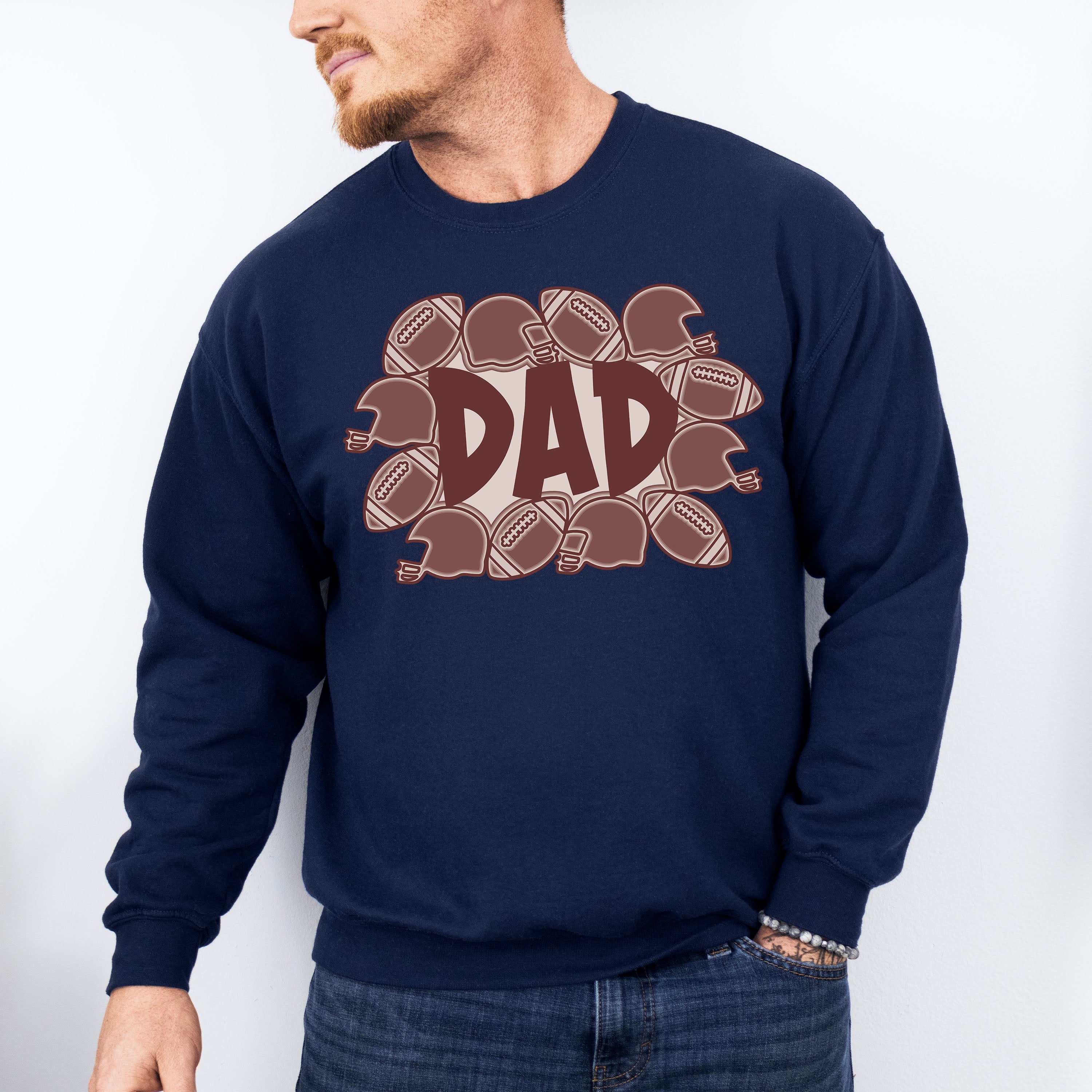Football Dad Father's Day Unisex Crewneck T-Shirt Sweatshirt Hoodie