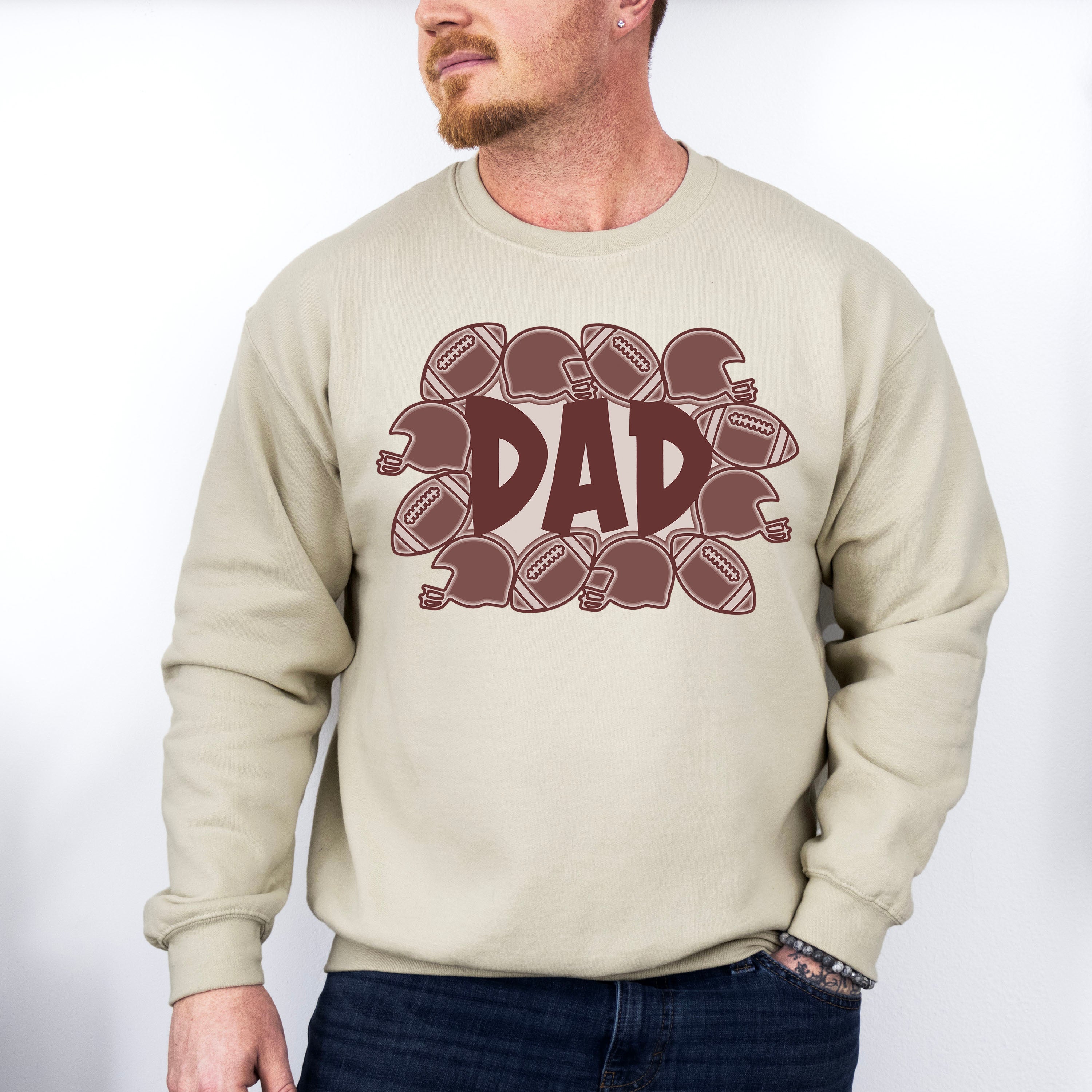 Football Dad Father's Day Unisex Crewneck T-Shirt Sweatshirt Hoodie