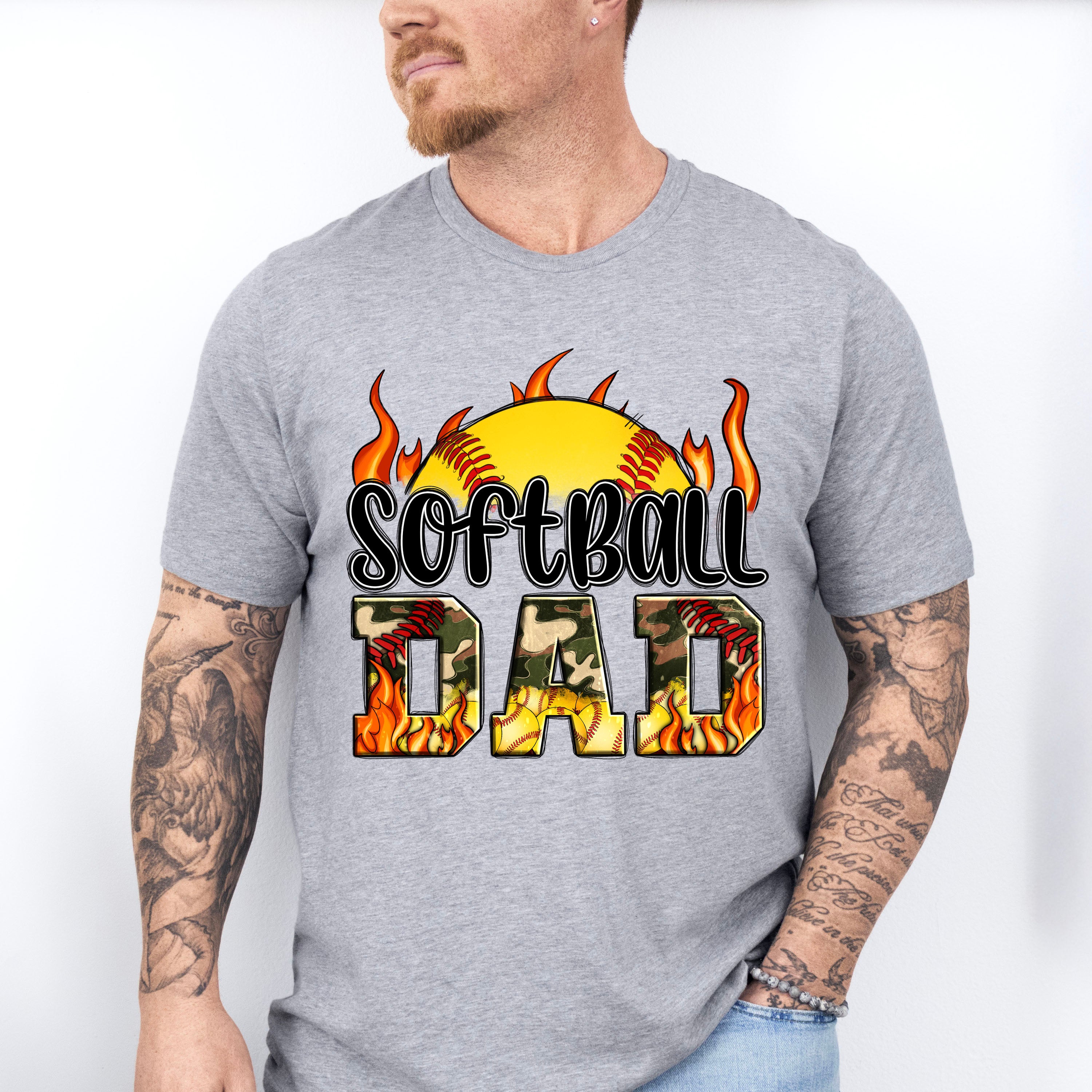 Softball Dad Father's Day Unisex Crewneck T-Shirt Sweatshirt Hoodie
