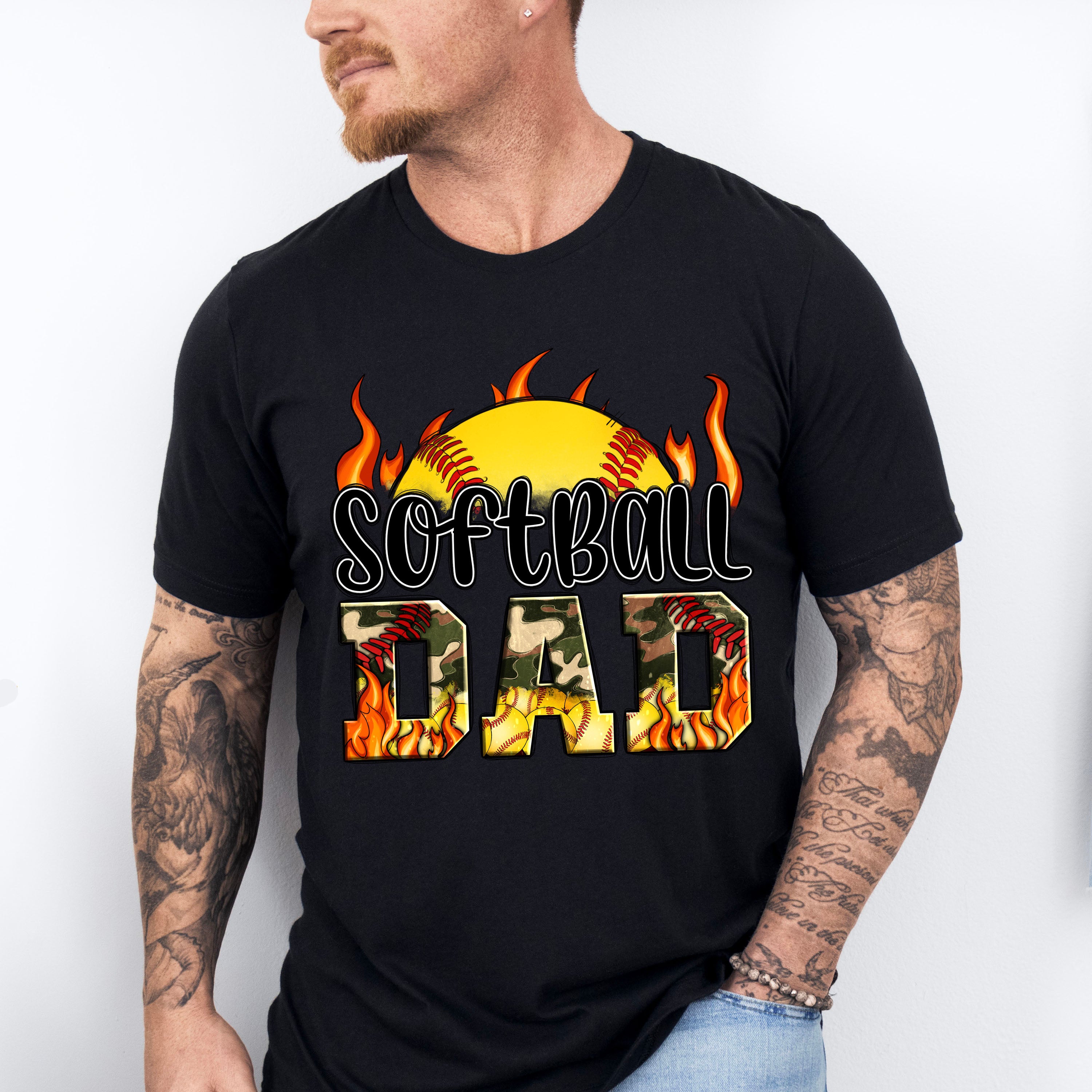 Softball Dad Father's Day Unisex Crewneck T-Shirt Sweatshirt Hoodie