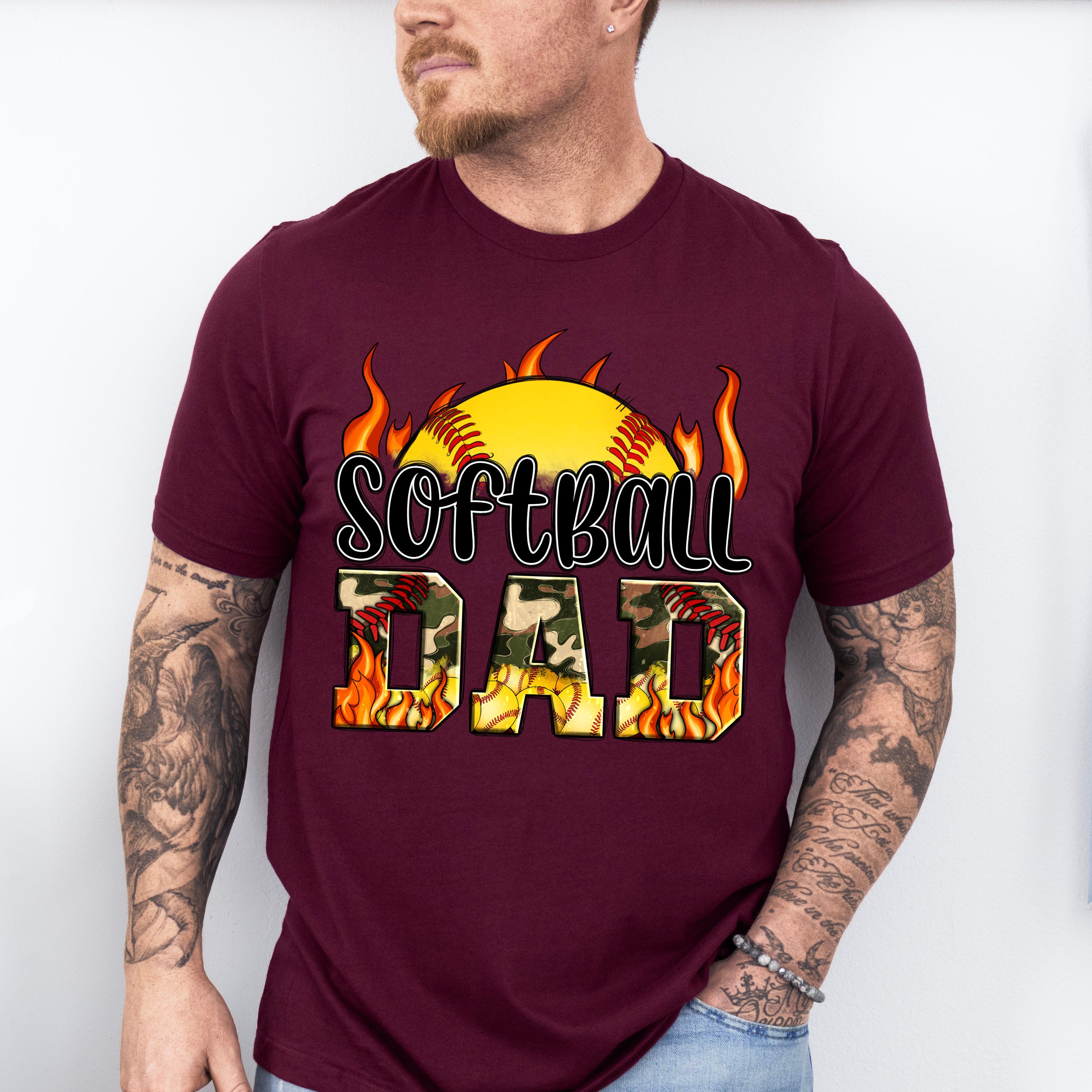 Softball Dad Father's Day Unisex Crewneck T-Shirt Sweatshirt Hoodie