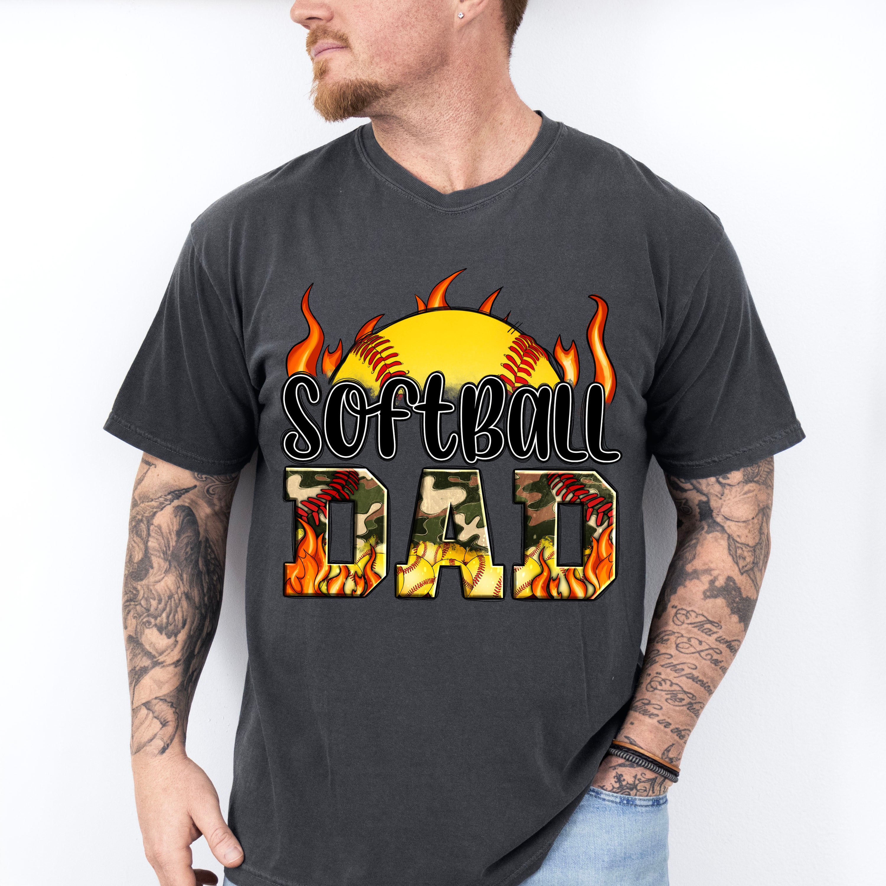 Softball Dad Father's Day Unisex Crewneck T-Shirt Sweatshirt Hoodie