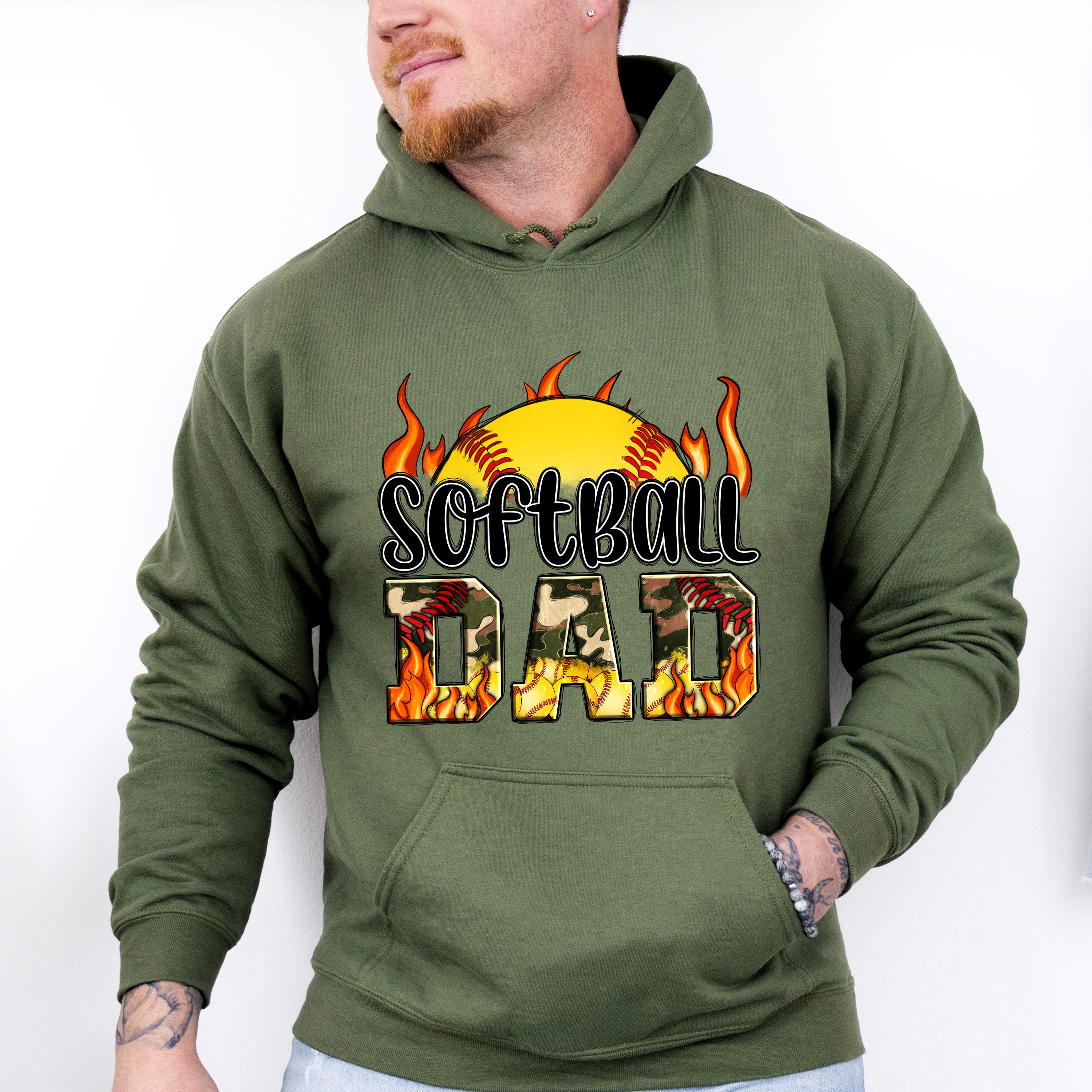 Softball Dad Father's Day Unisex Crewneck T-Shirt Sweatshirt Hoodie
