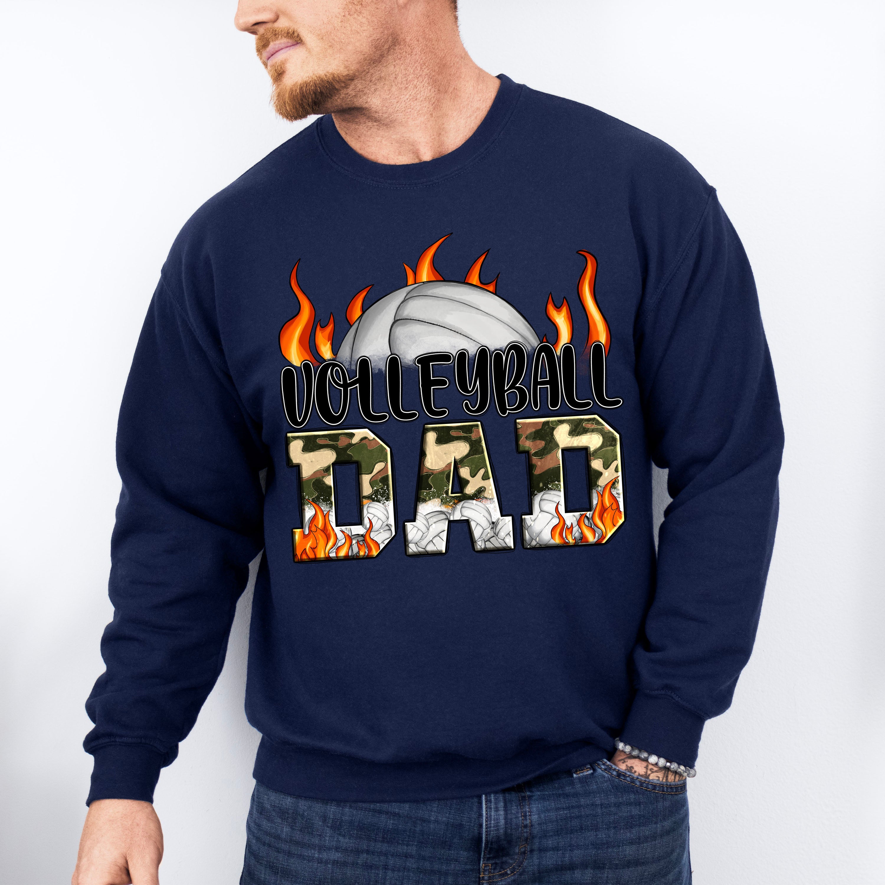 Volleyball Dad Father's Day Unisex Crewneck T-Shirt Sweatshirt Hoodie