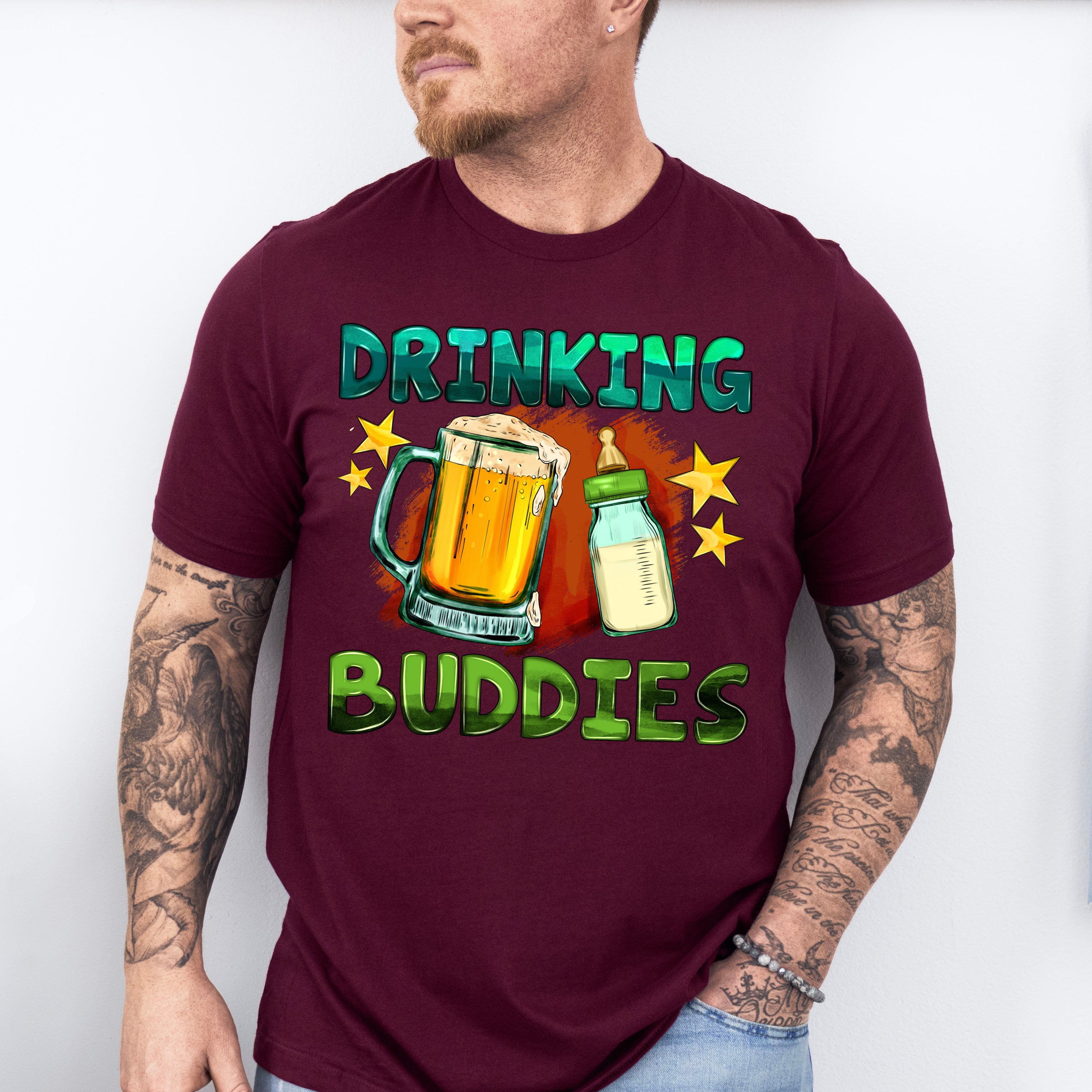 Drinking Buddies Father's Day Unisex Crewneck T-Shirt Sweatshirt Hoodie