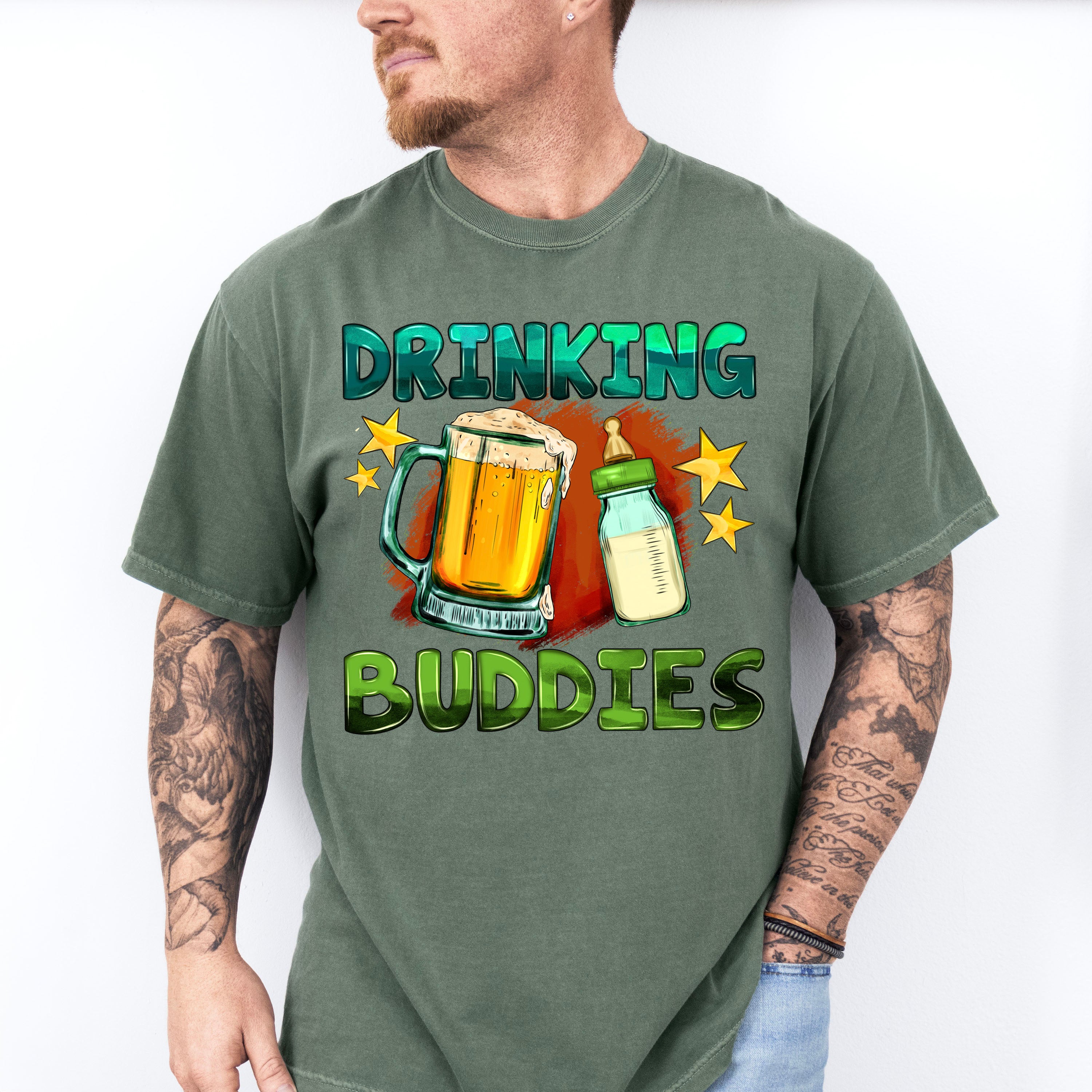 Drinking Buddies Father's Day Unisex Crewneck T-Shirt Sweatshirt Hoodie