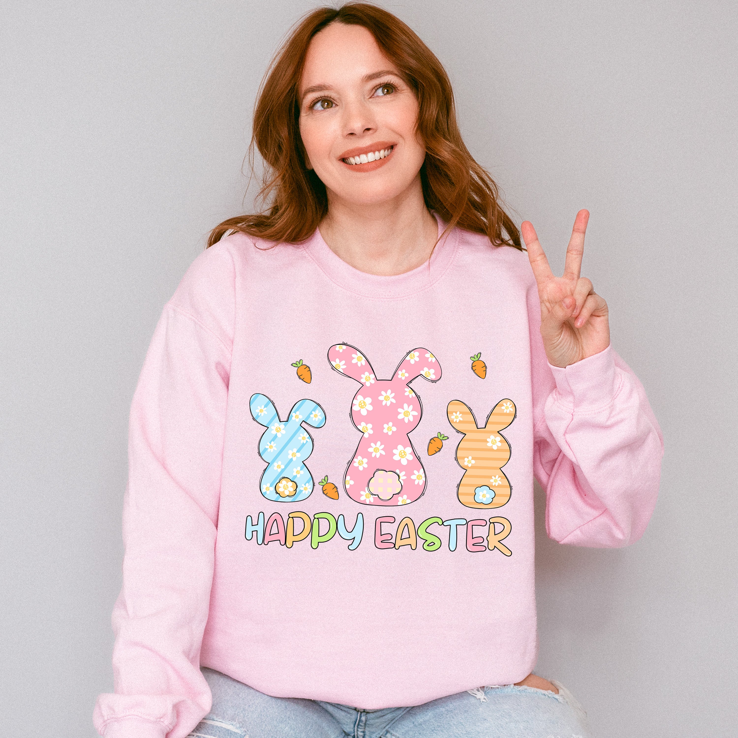 Happy Easter Bunny Easter Day Unisex Crewneck T-Shirt Sweatshirt Hoodie