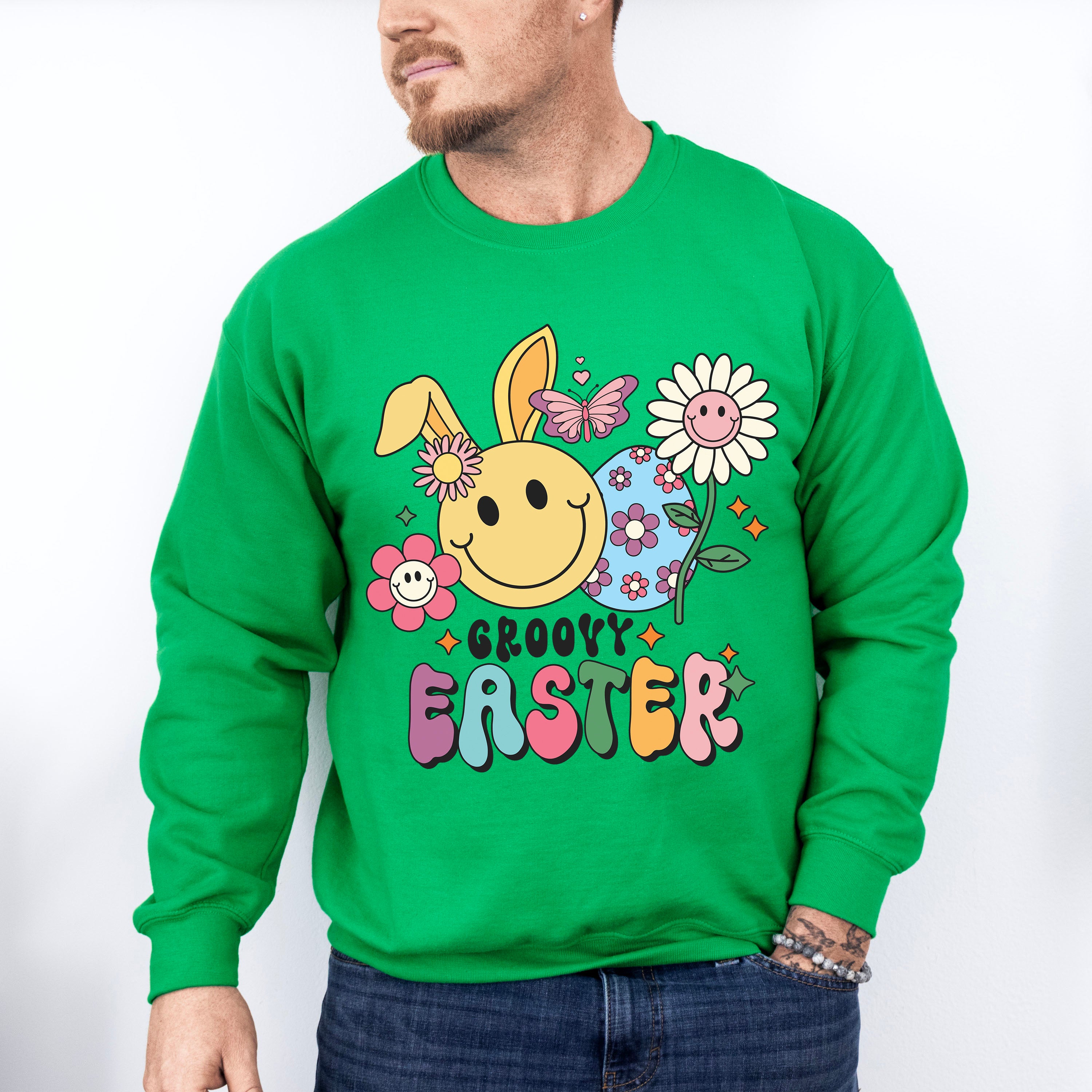 Groovy Easter Easter Day Unisex Crewneck T-Shirt Sweatshirt Hoodie