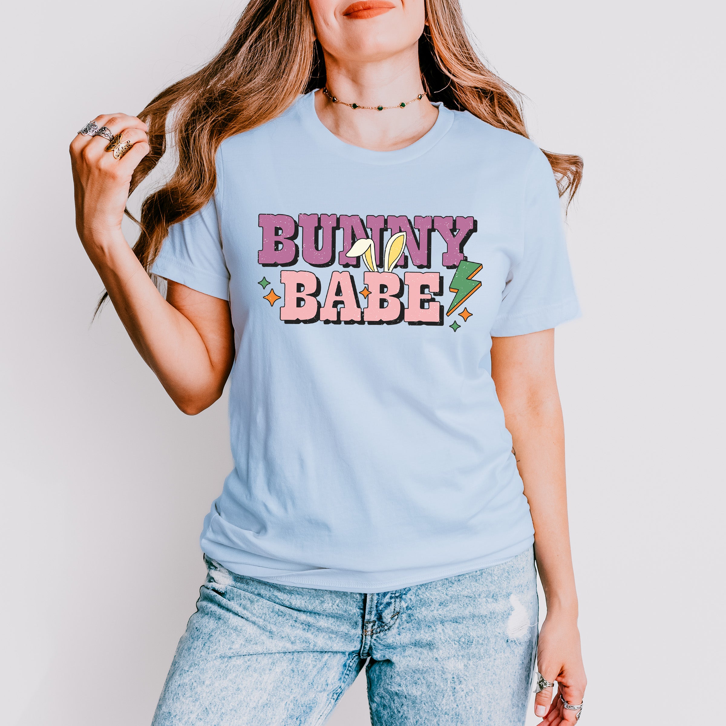Bunny Babe Easter Day Unisex Crewneck T-Shirt Sweatshirt Hoodie