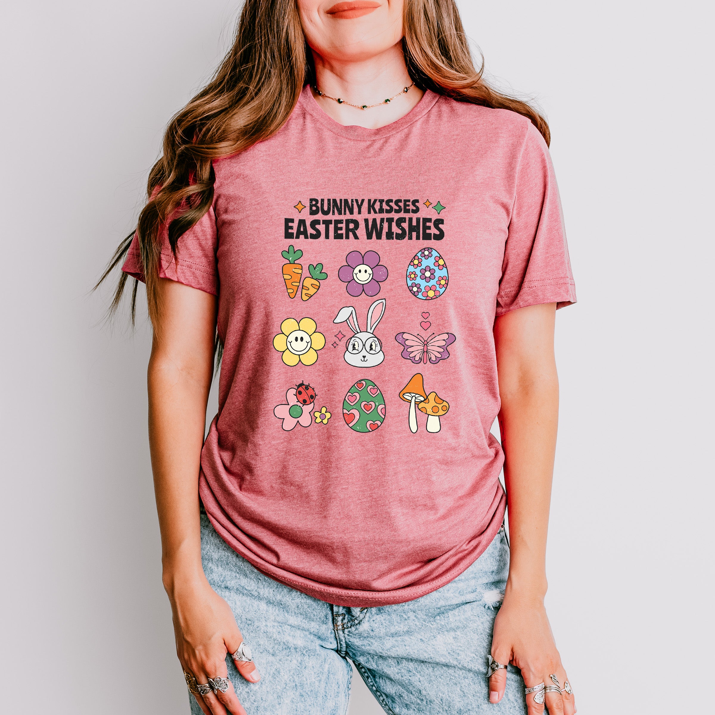 Bunny Kissed Easter Wishes Easter Day Unisex Crewneck T-Shirt Sweatshirt Hoodie