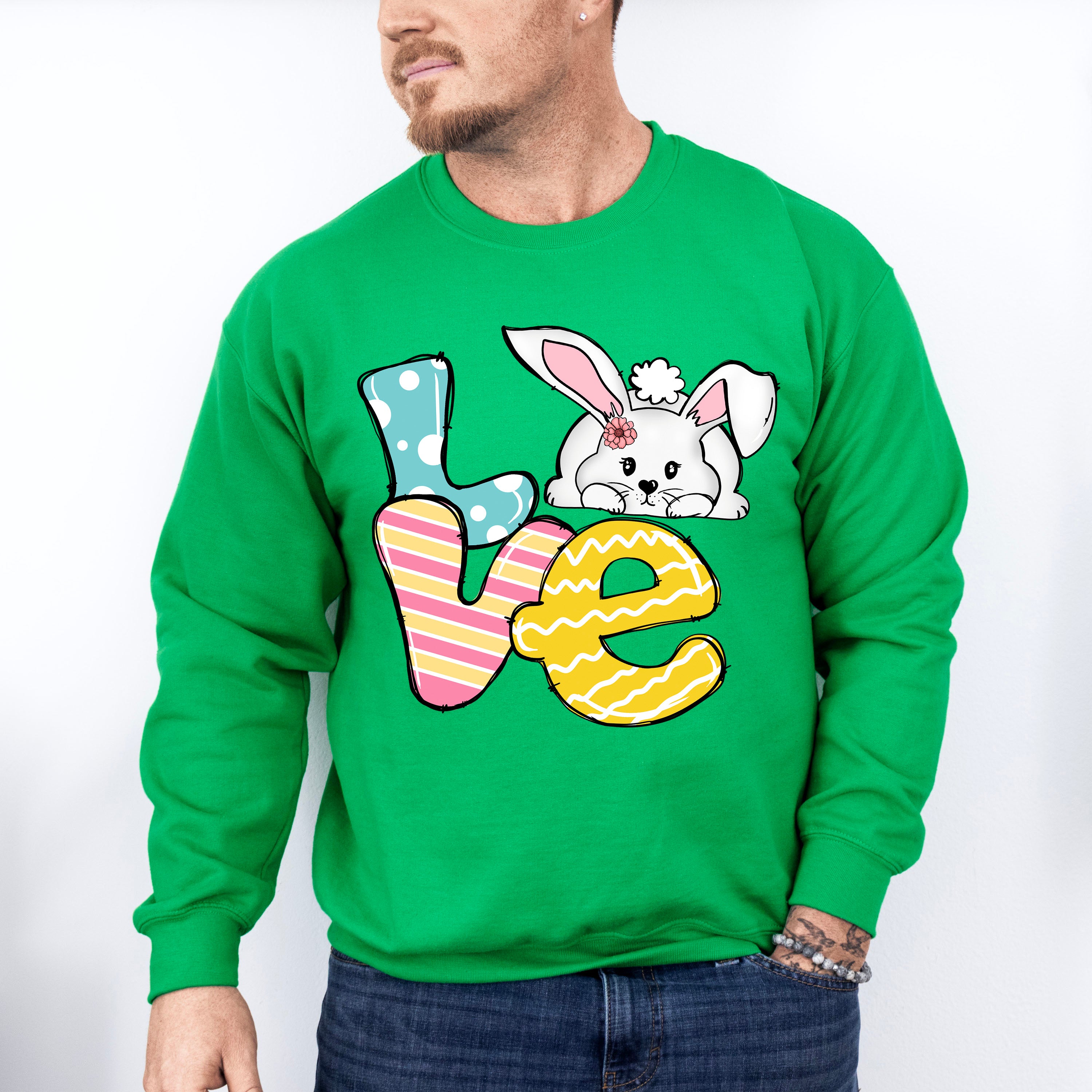 Love Easter Bunny Easter Day Unisex Crewneck T-Shirt Sweatshirt Hoodie