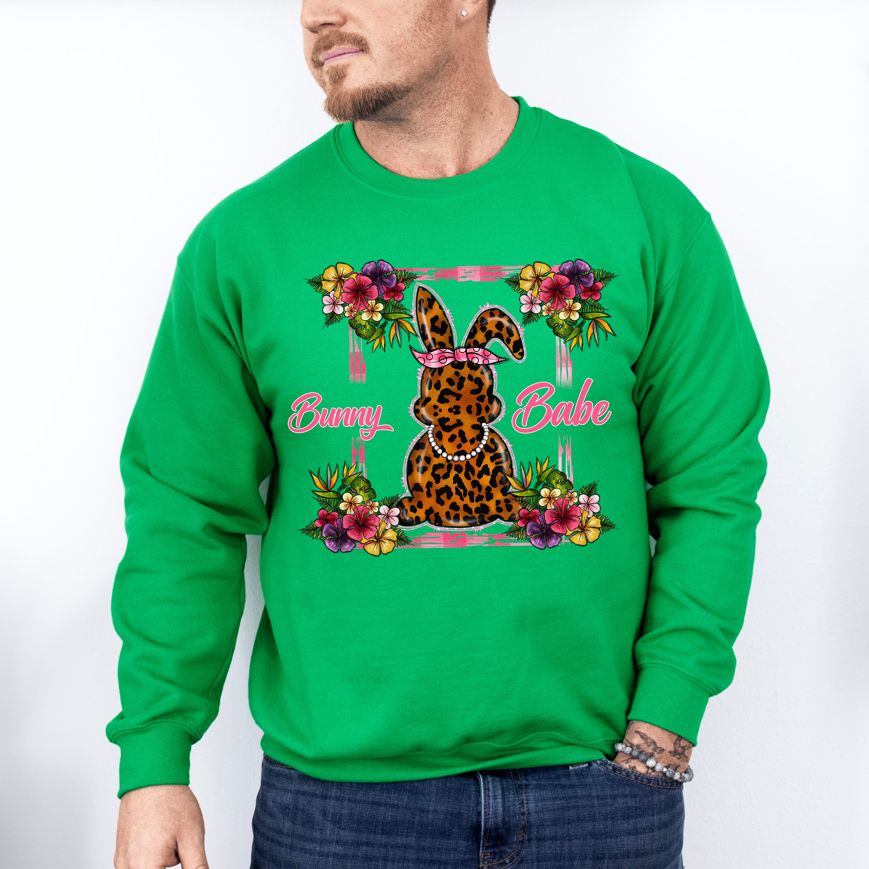 Bunny Babe Frame Easter Day Unisex Crewneck T-Shirt Sweatshirt Hoodie