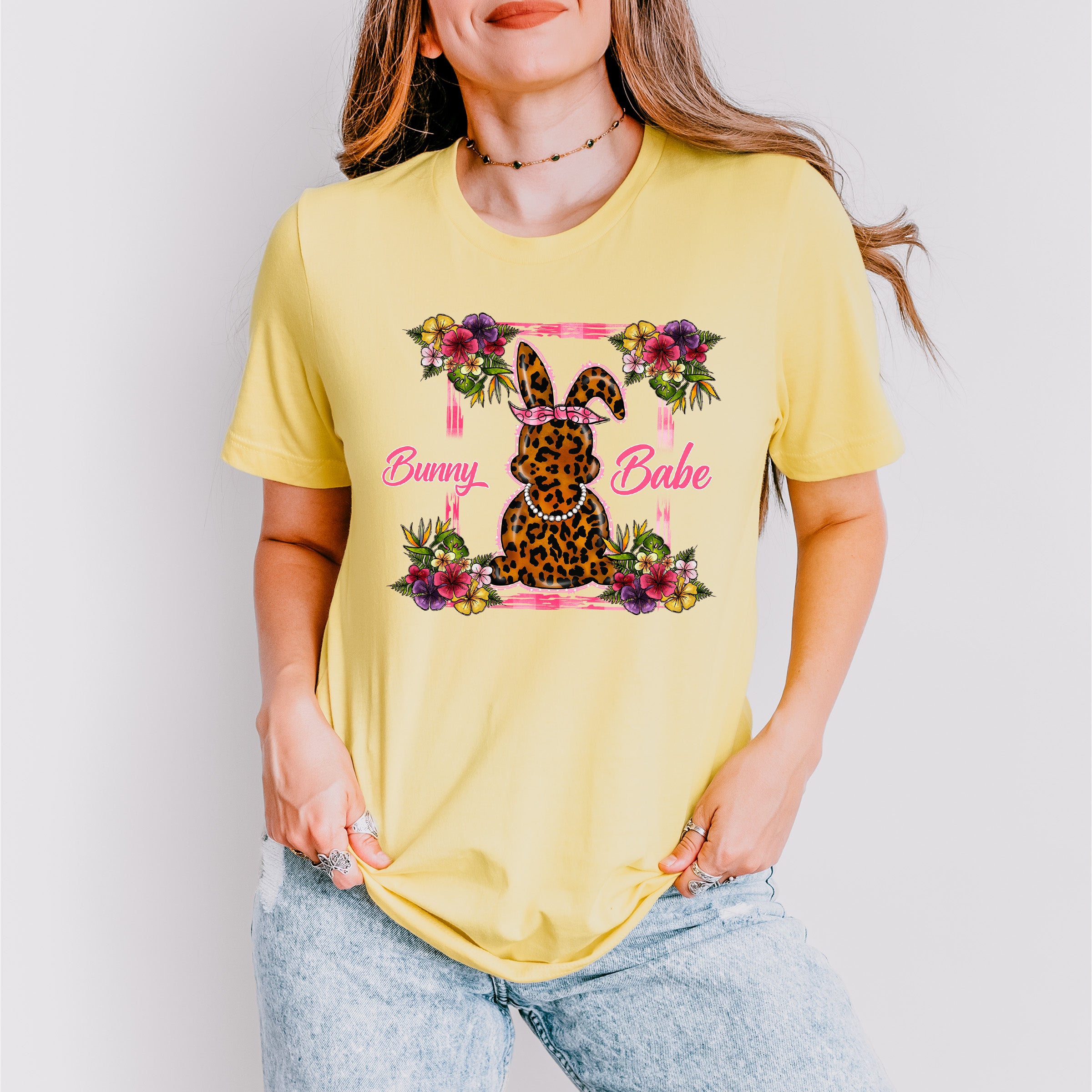 Bunny Babe Frame Easter Day Unisex Crewneck T-Shirt Sweatshirt Hoodie