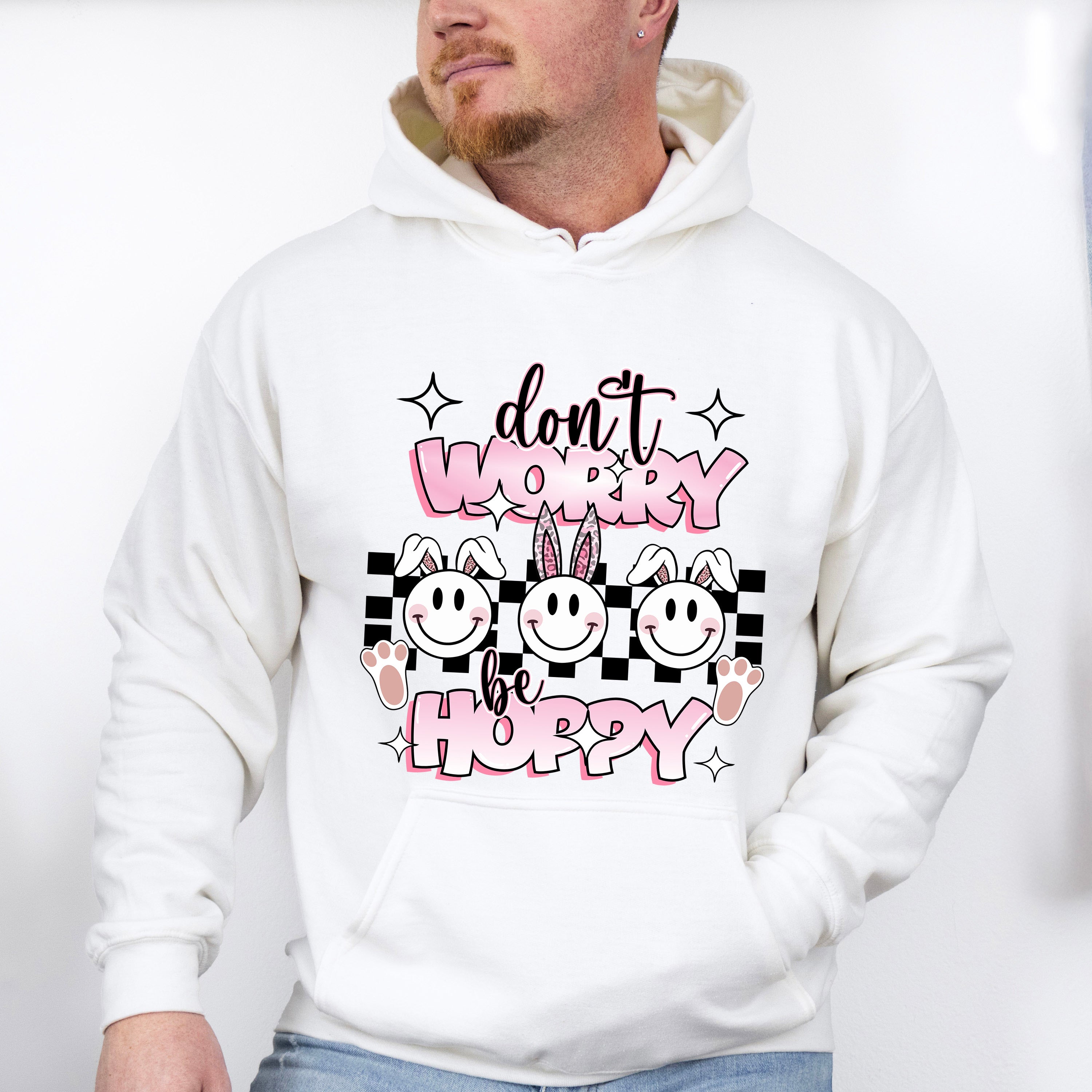 Don't Worry Be Hoppy Easter Day Unisex Crewneck T-Shirt Sweatshirt Hoodie
