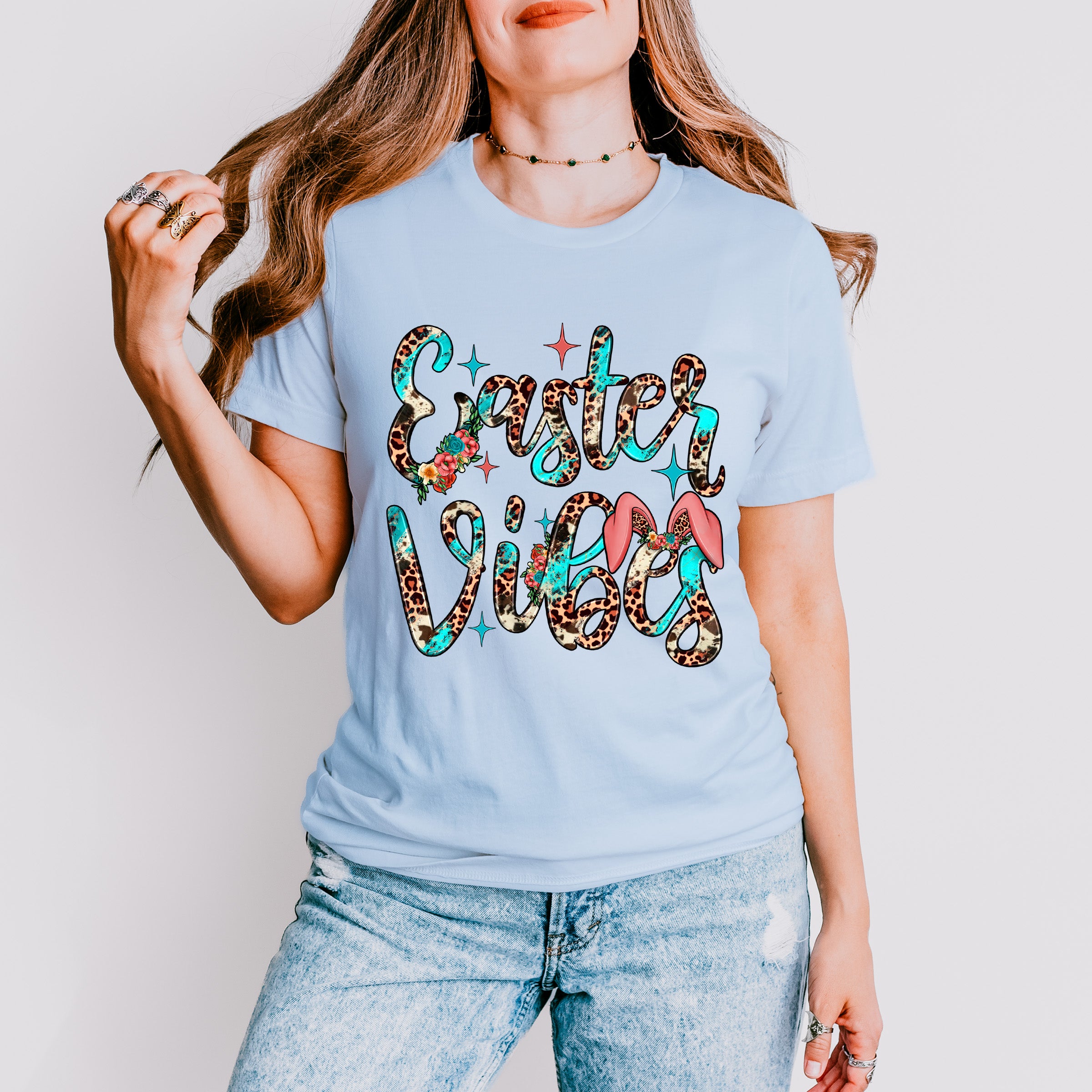 Sparkly Easter Vibes Easter Day Unisex Crewneck T-Shirt Sweatshirt Hoodie