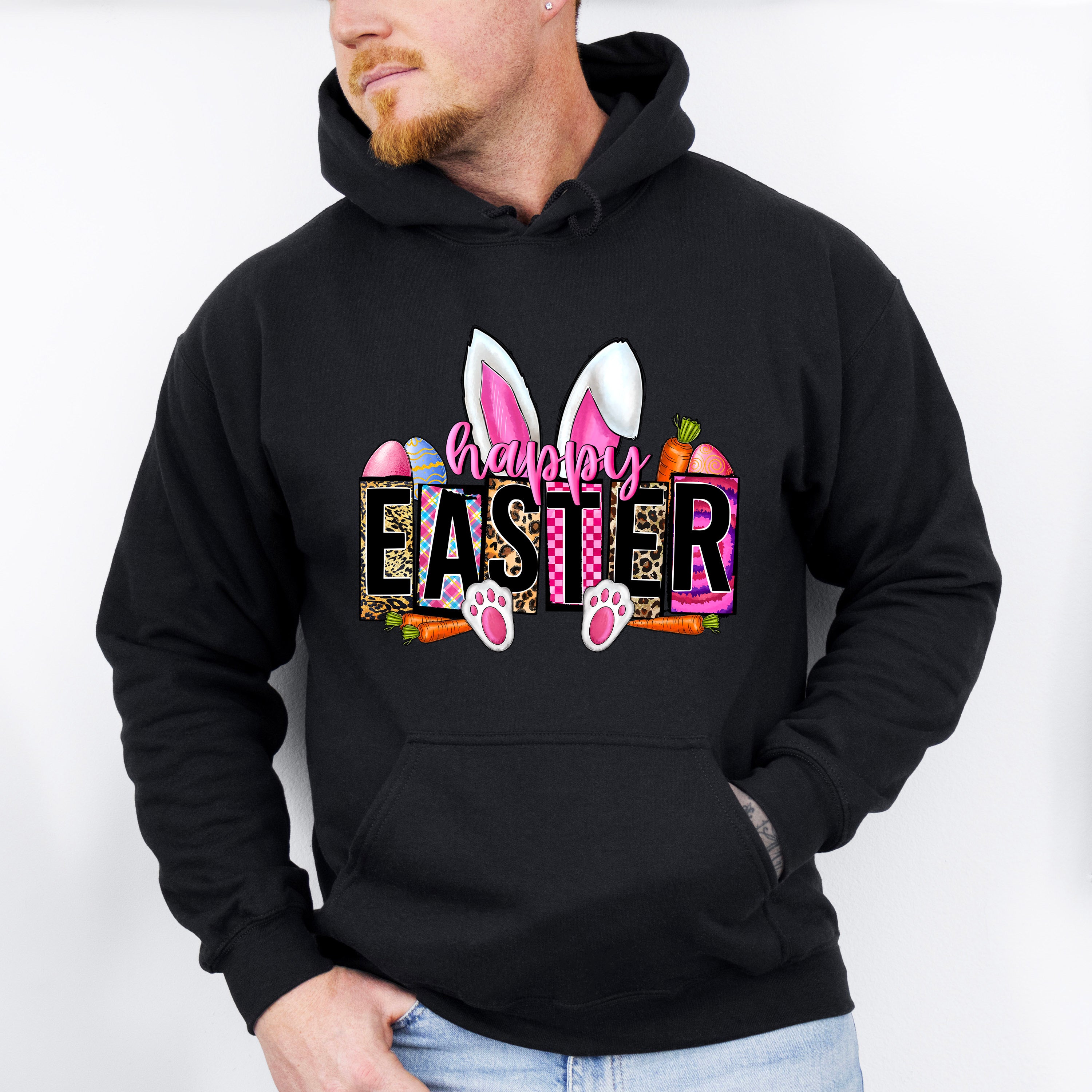 Happy Easter White Bunny Easter Day Unisex Crewneck T-Shirt Sweatshirt Hoodie