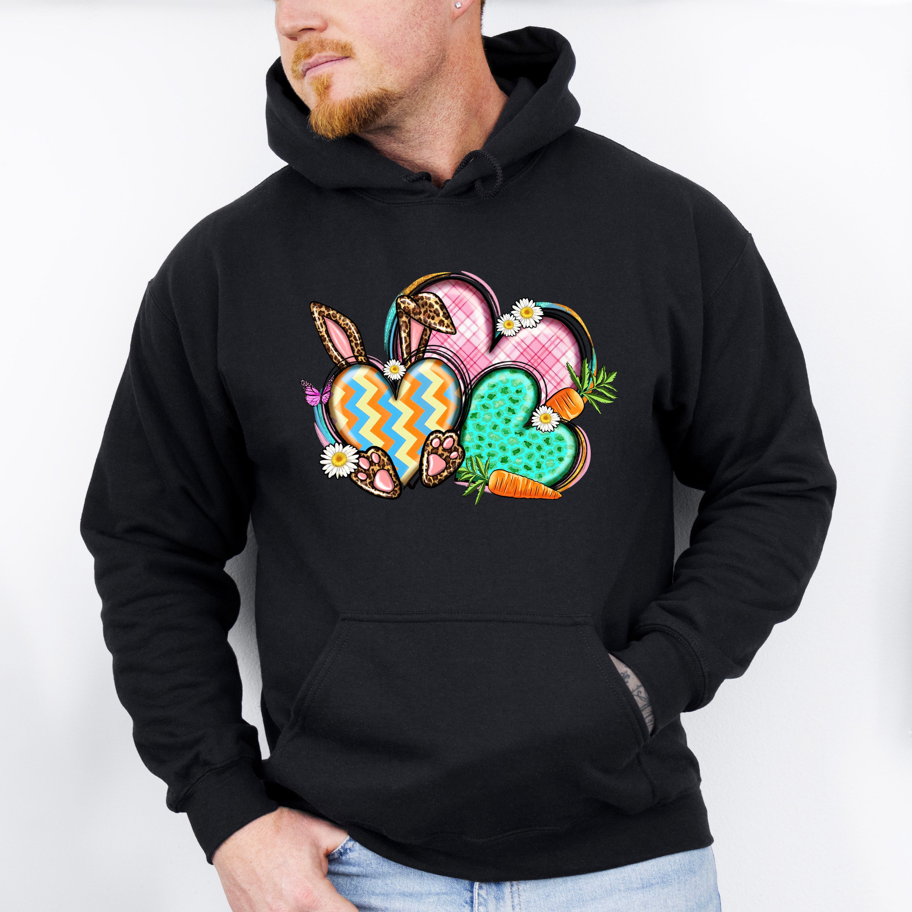 Easter Bunny Hearts Easter Day Unisex Crewneck T-Shirt Sweatshirt Hoodie