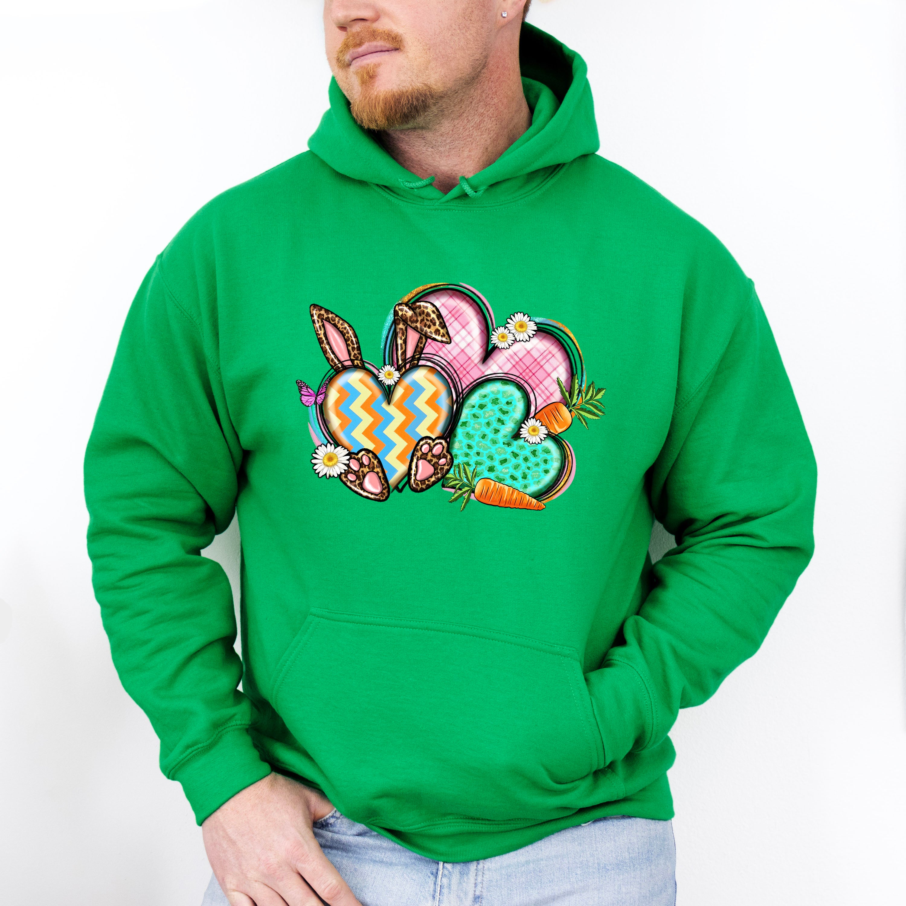 Easter Bunny Hearts Easter Day Unisex Crewneck T-Shirt Sweatshirt Hoodie
