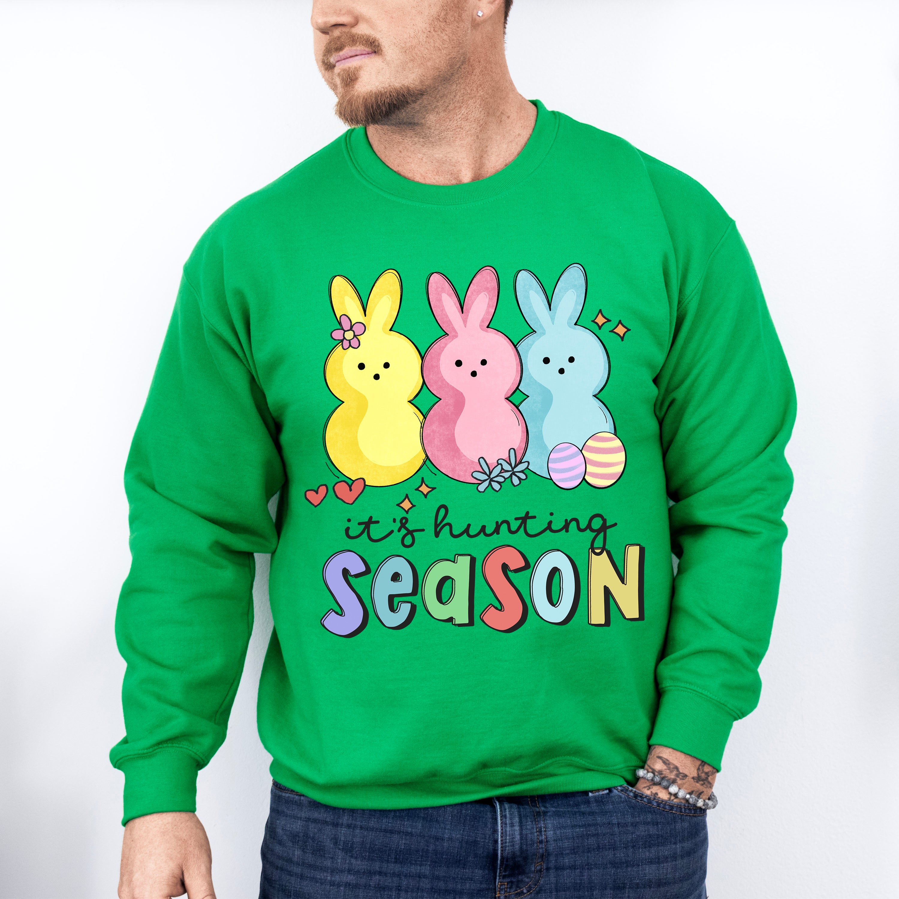 It's Hunting Season Easter Day Unisex Crewneck T-Shirt Sweatshirt Hoodie