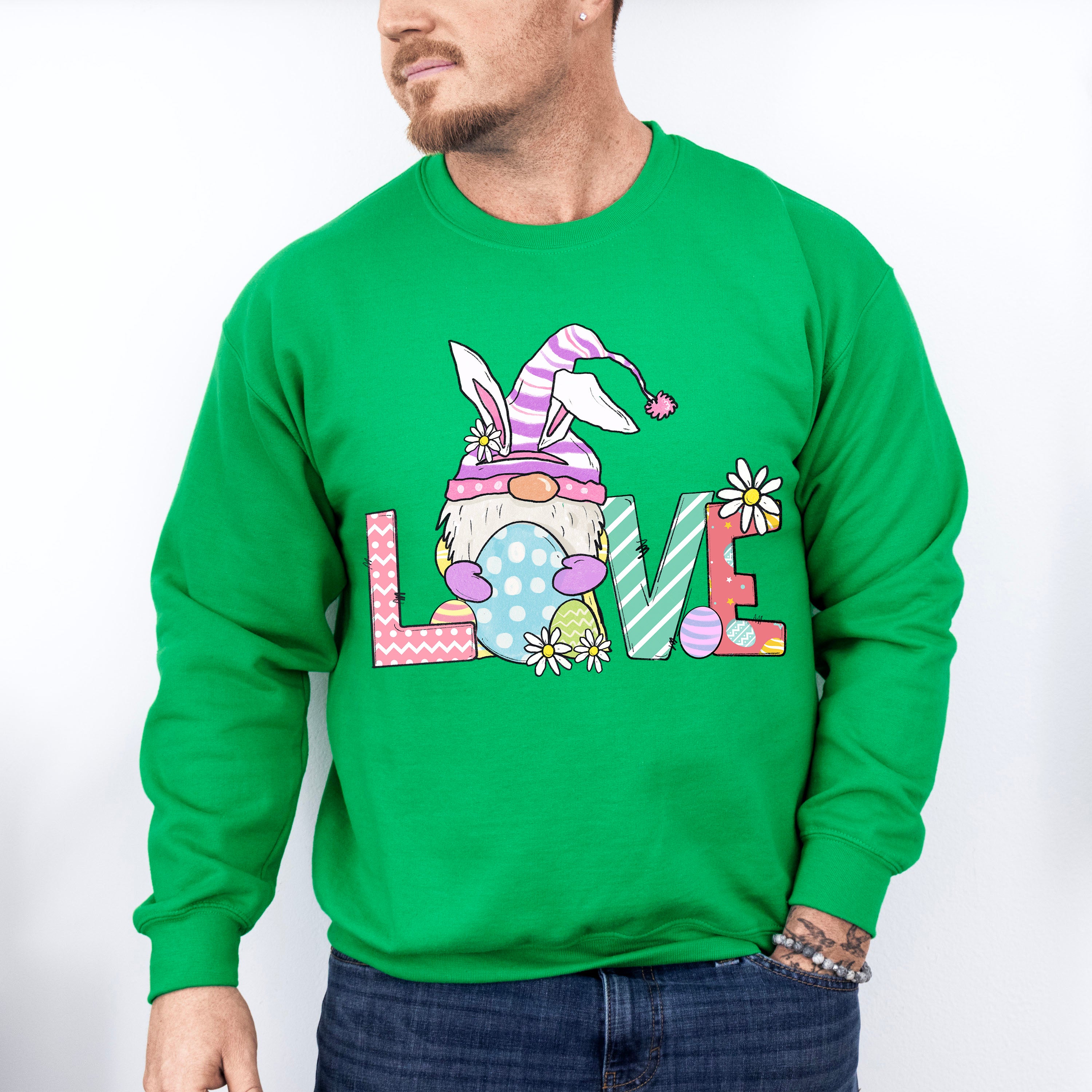 Love Easter Gnome Easter Day Unisex Crewneck T-Shirt Sweatshirt Hoodie