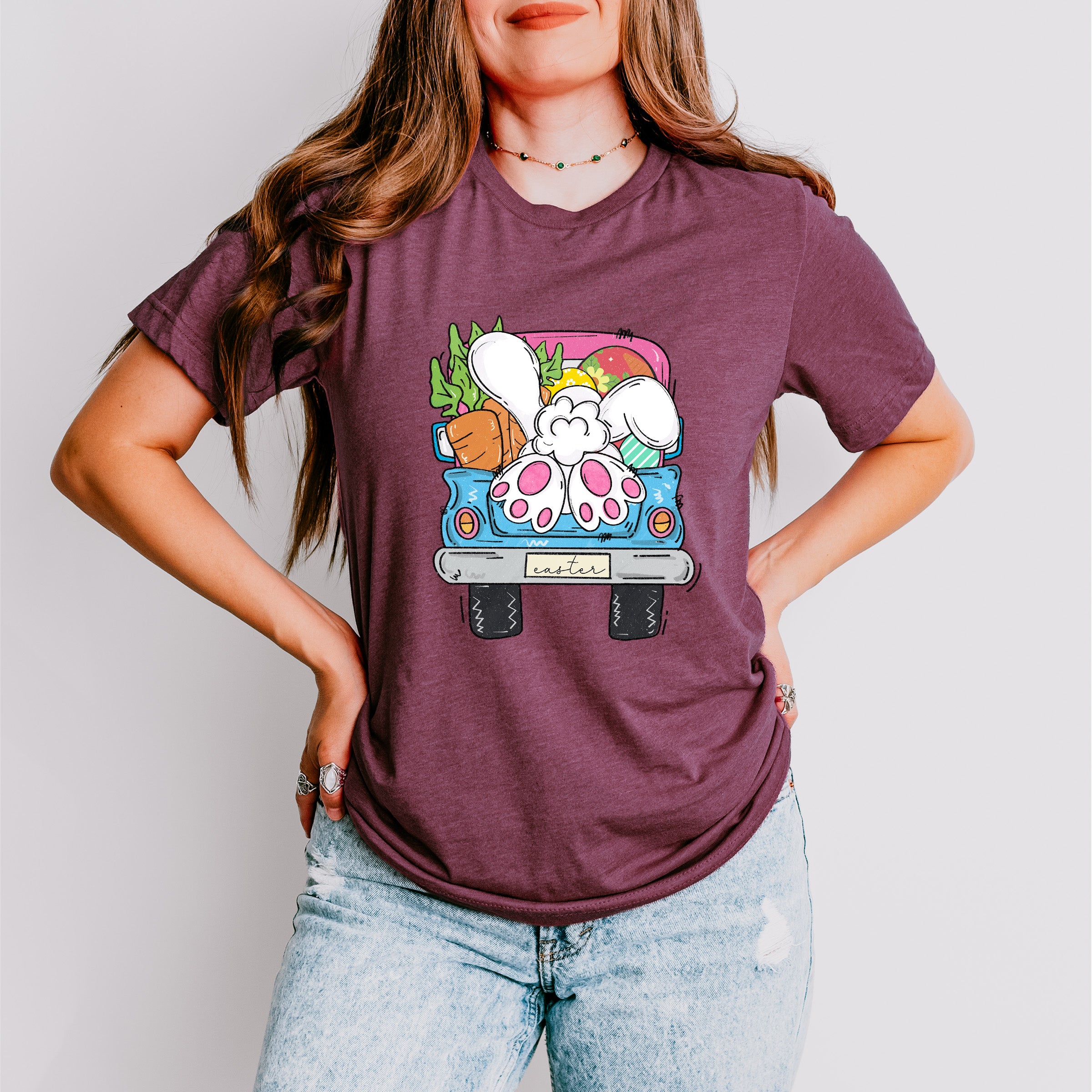 Easter Gnome Truck Easter Day Unisex Crewneck T-Shirt Sweatshirt Hoodie