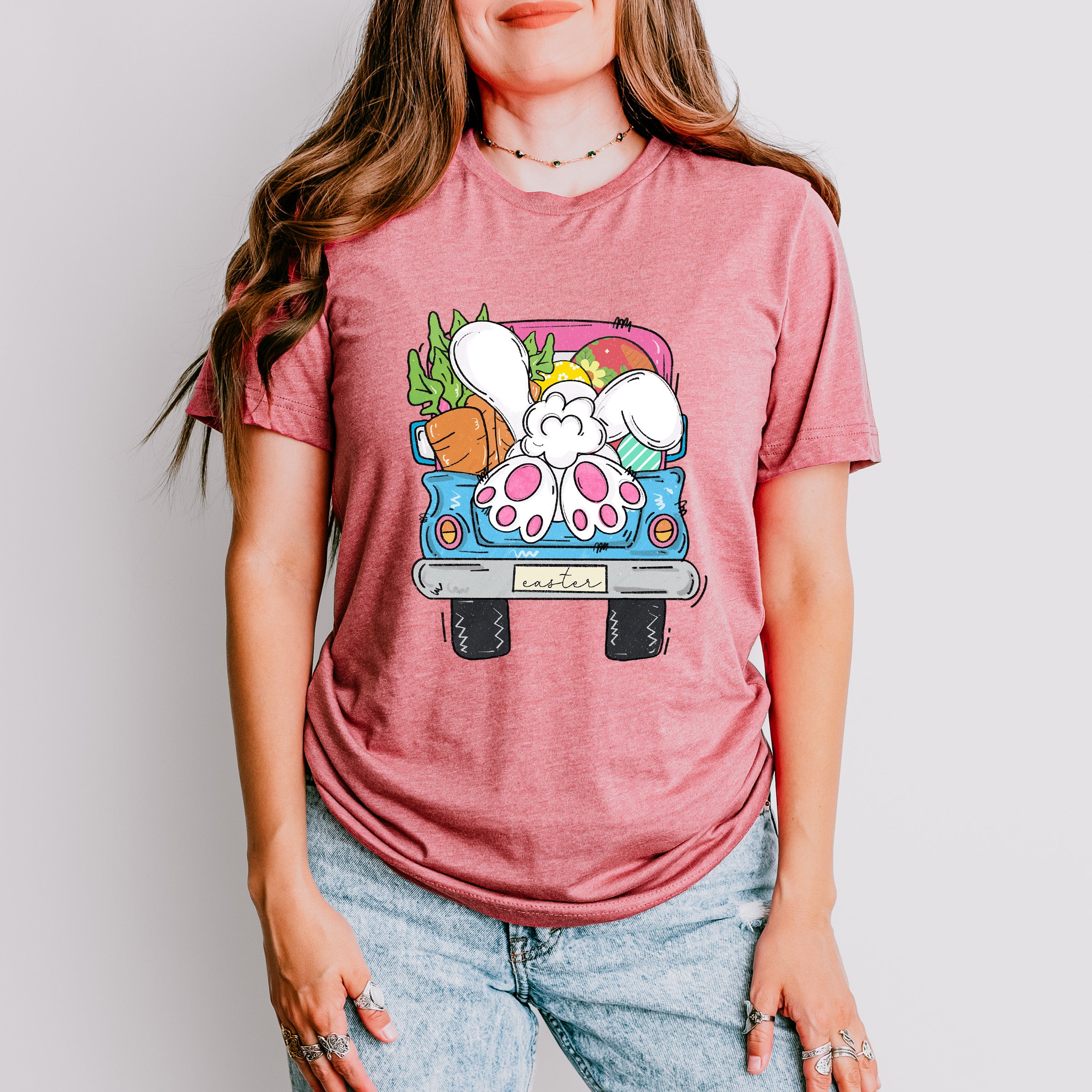 Easter Gnome Truck Easter Day Unisex Crewneck T-Shirt Sweatshirt Hoodie