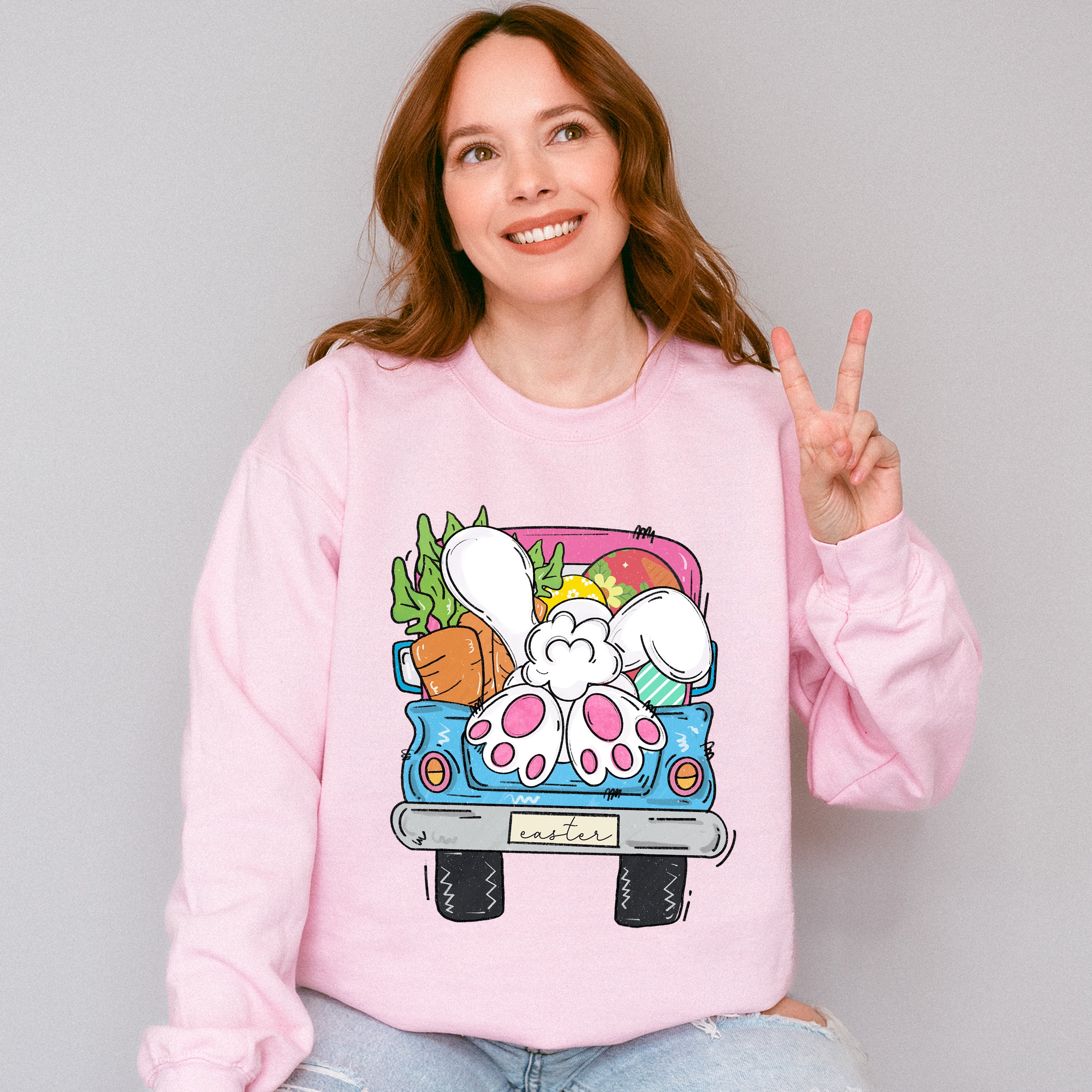 Easter Gnome Truck Easter Day Unisex Crewneck T-Shirt Sweatshirt Hoodie