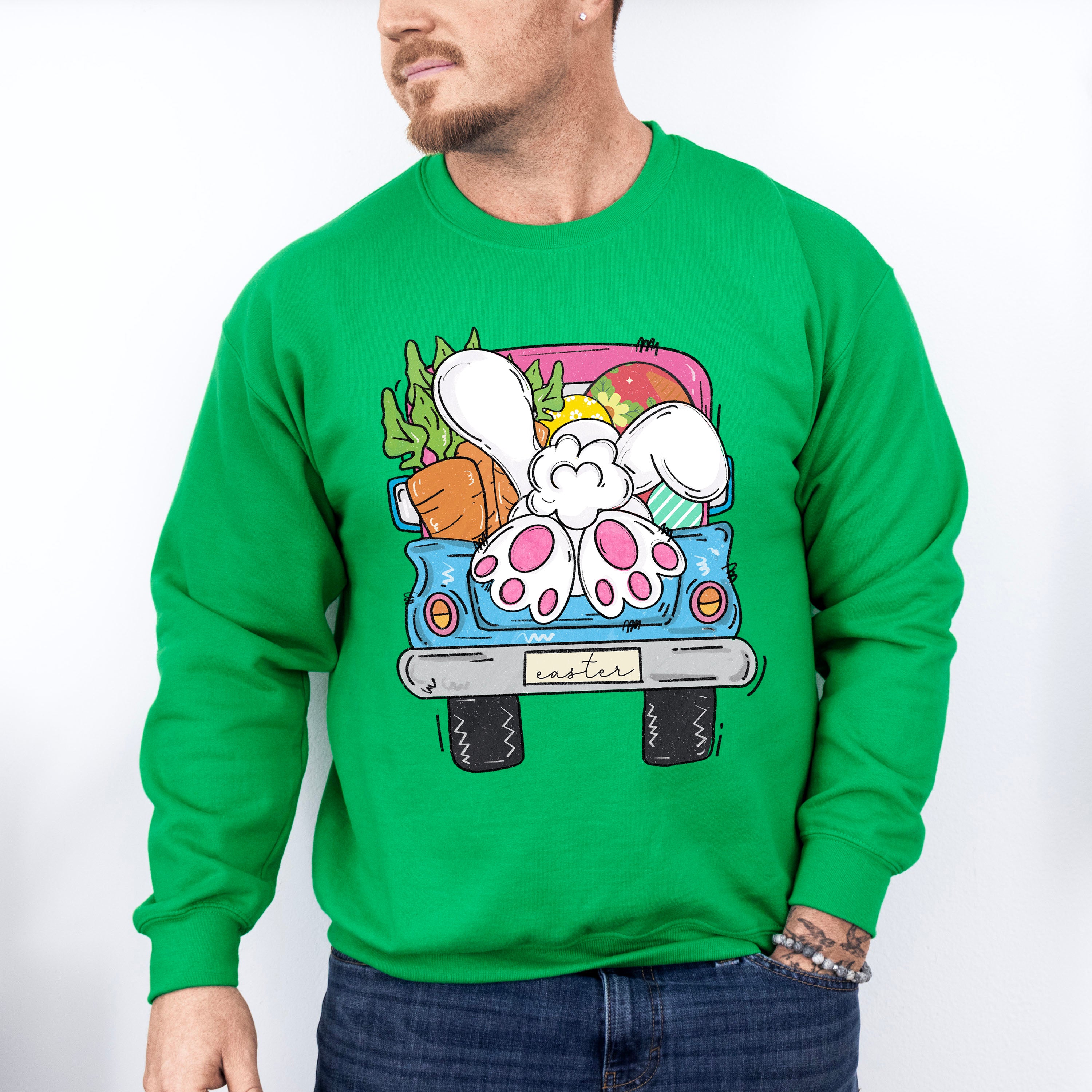 Easter Gnome Truck Easter Day Unisex Crewneck T-Shirt Sweatshirt Hoodie