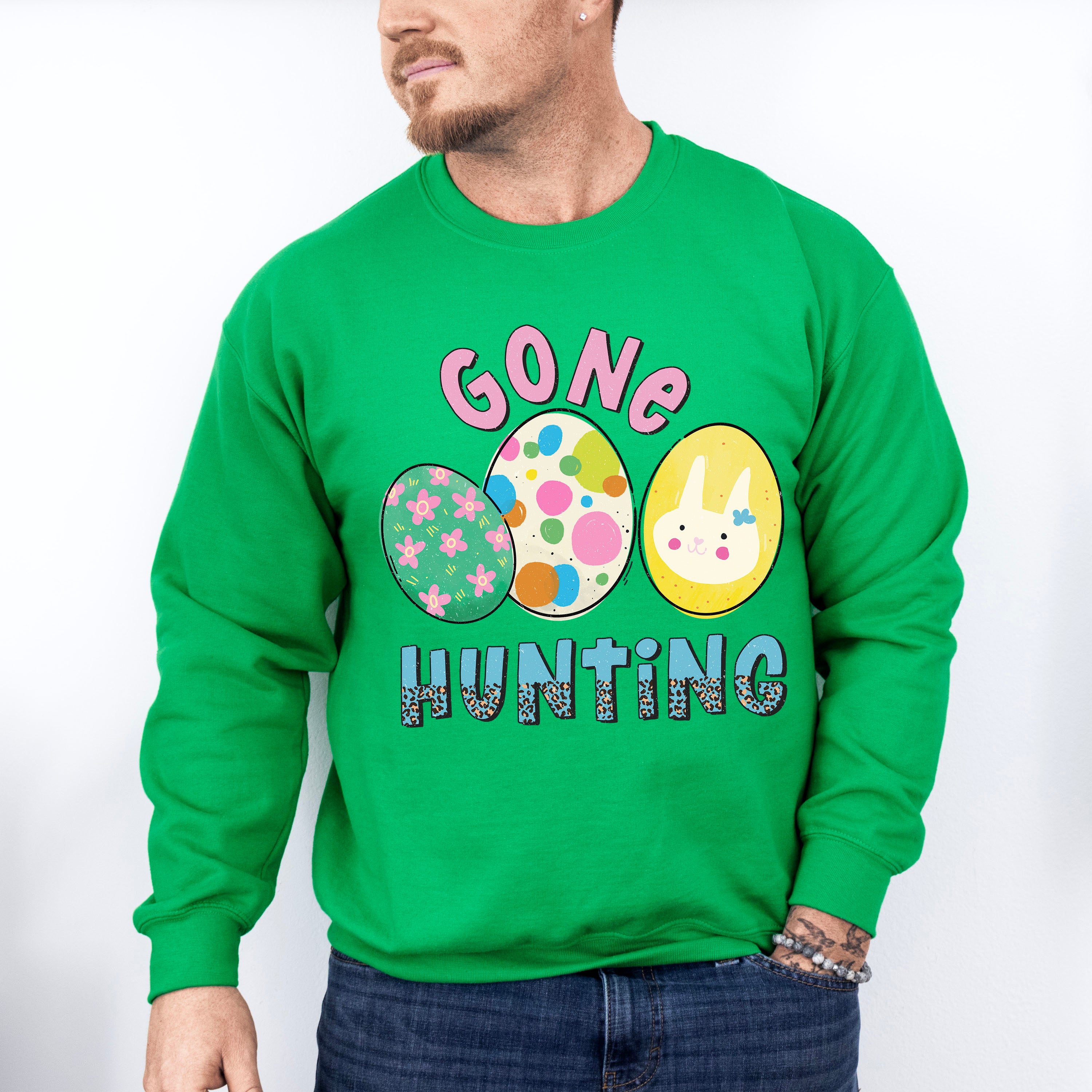 Gone Hunting Easter Day Unisex Crewneck T-Shirt Sweatshirt Hoodie