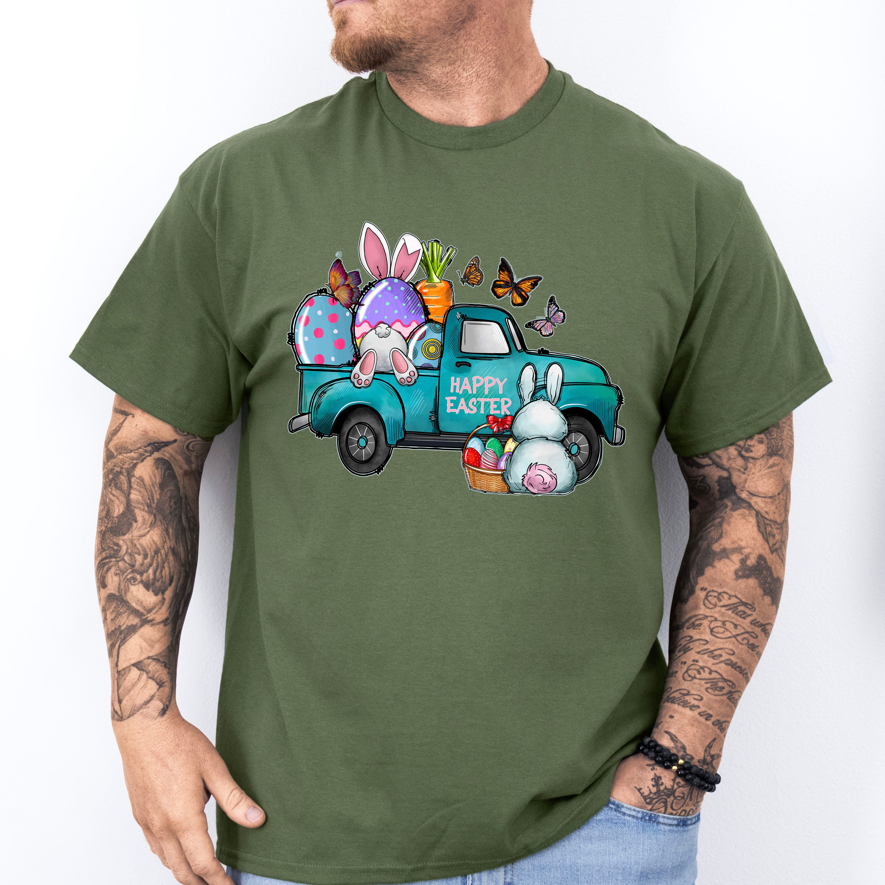 Easter Truck Easter Day Unisex Crewneck T-Shirt Sweatshirt Hoodie