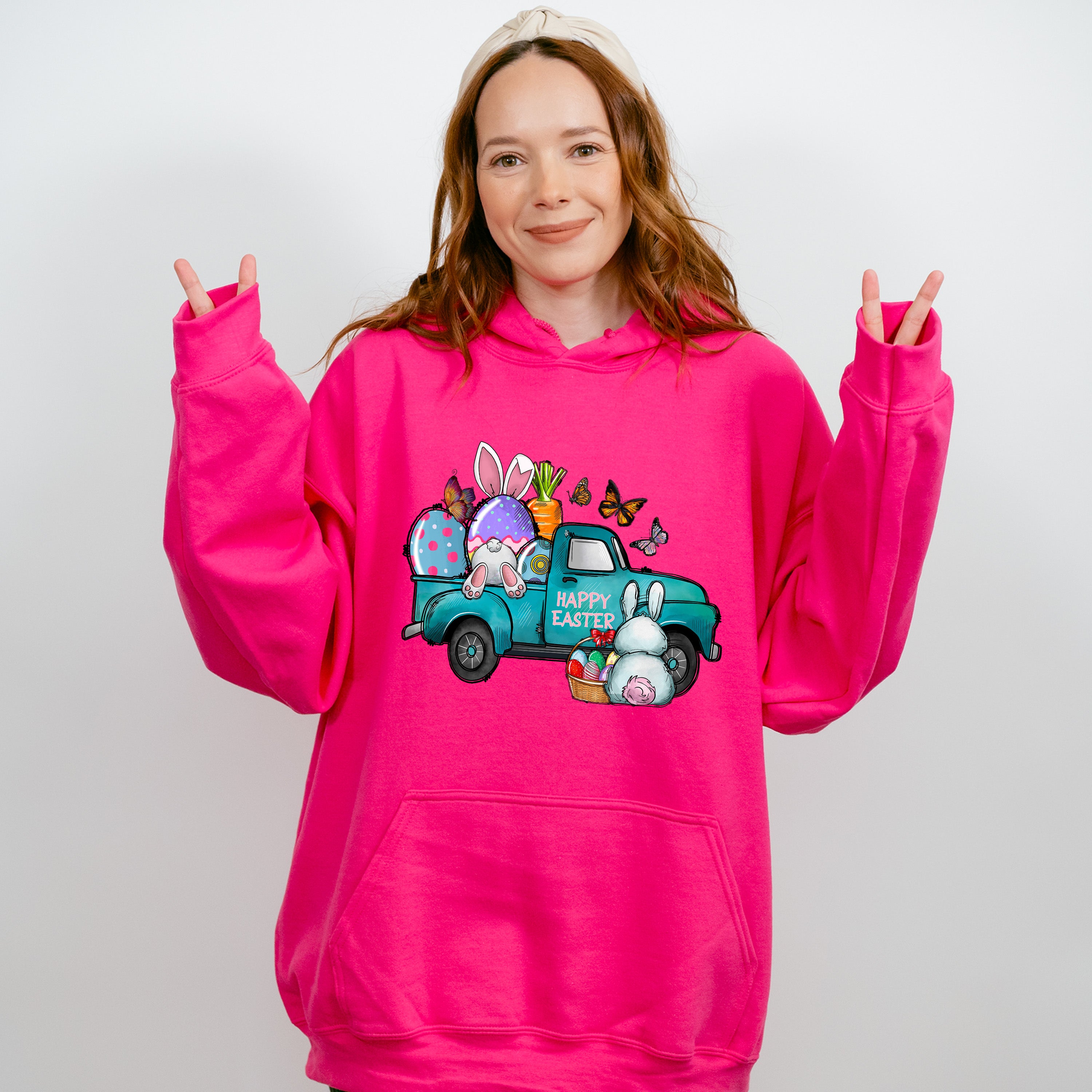 Easter Truck Easter Day Unisex Crewneck T-Shirt Sweatshirt Hoodie