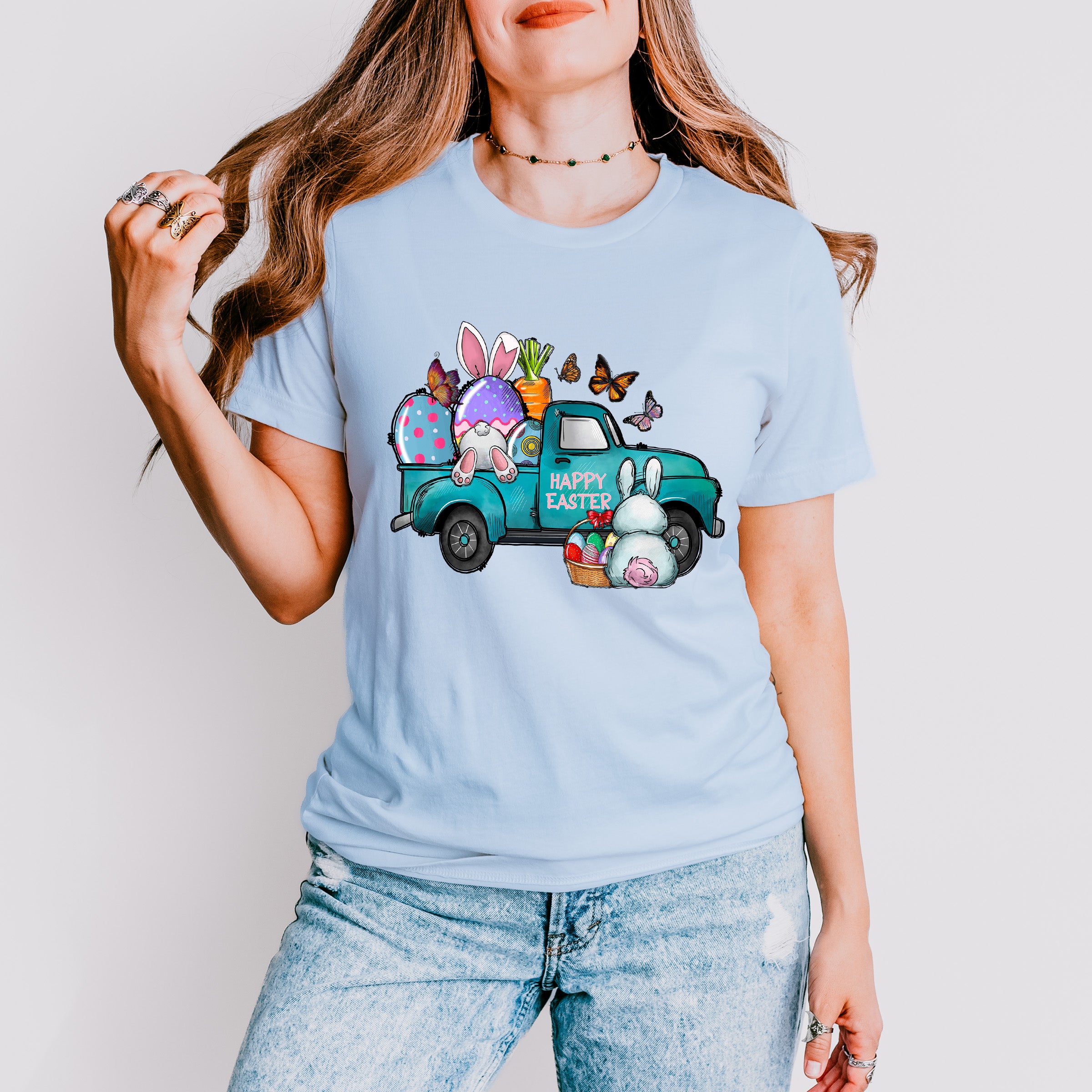 Easter Truck Easter Day Unisex Crewneck T-Shirt Sweatshirt Hoodie