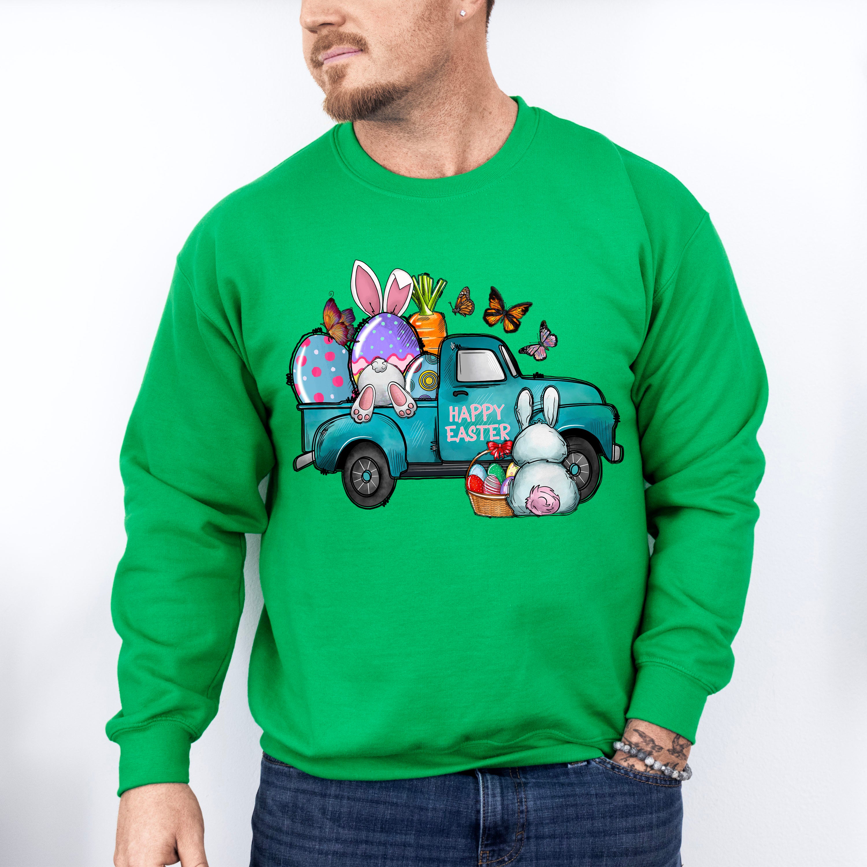 Easter Truck Easter Day Unisex Crewneck T-Shirt Sweatshirt Hoodie