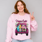 Happy Easter Day Truck Easter Day Unisex Crewneck T-Shirt Sweatshirt Hoodie