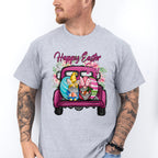 Happy Easter Day Truck Easter Day Unisex Crewneck T-Shirt Sweatshirt Hoodie