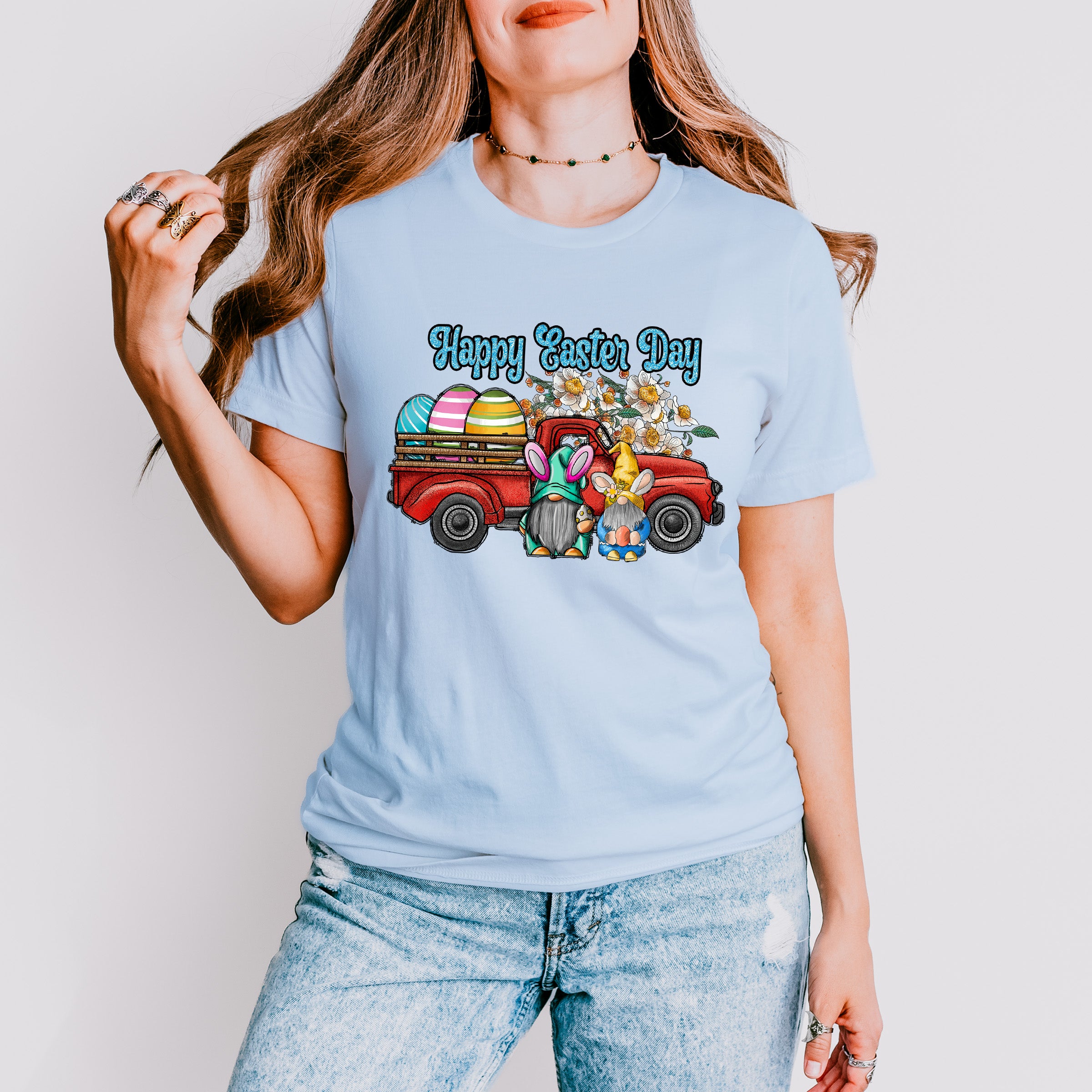 Truck Happy Easter Day Easter Day Unisex Crewneck T-Shirt Sweatshirt Hoodie