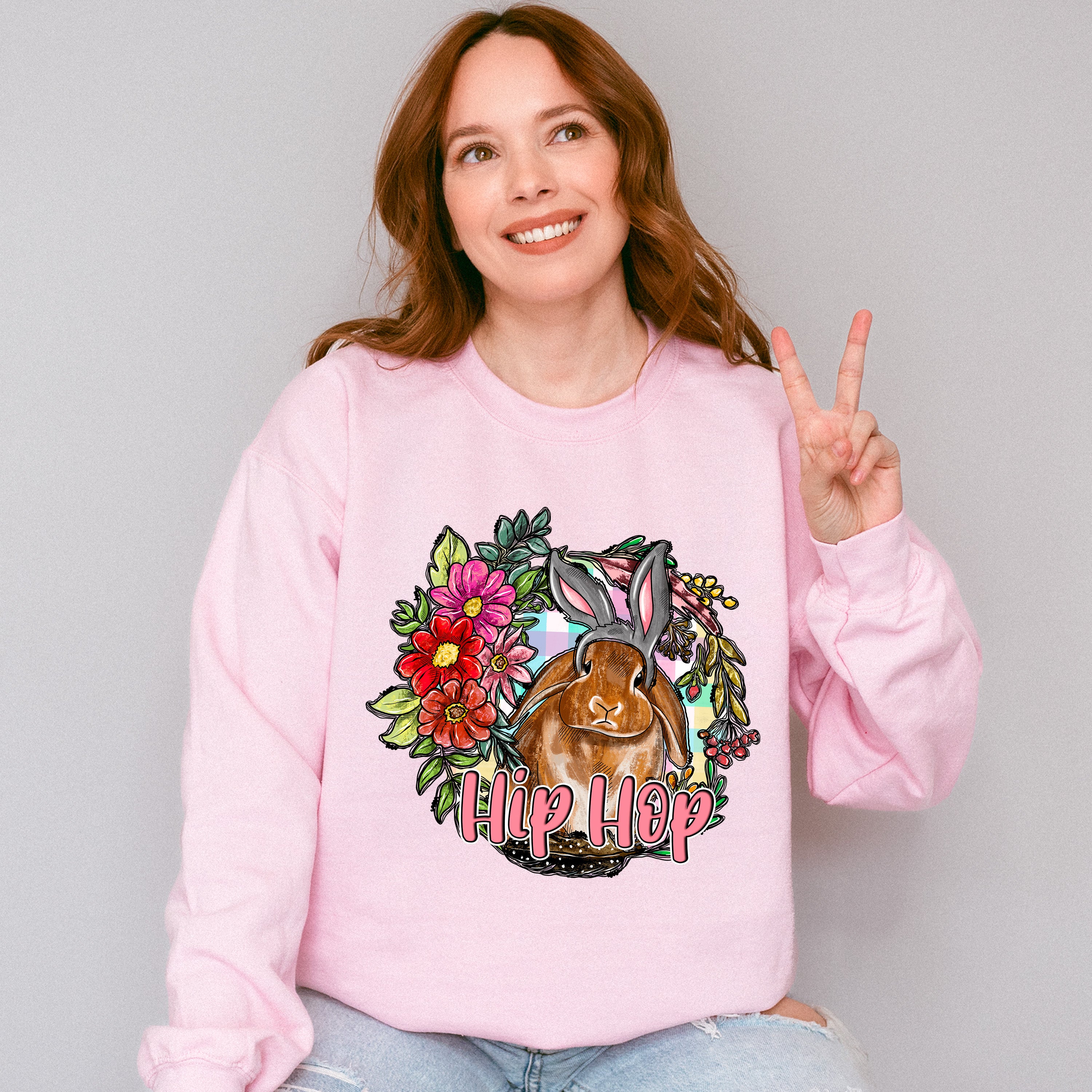 Hip Hop Easter Rabbit Easter Day Unisex Crewneck T-Shirt Sweatshirt Hoodie