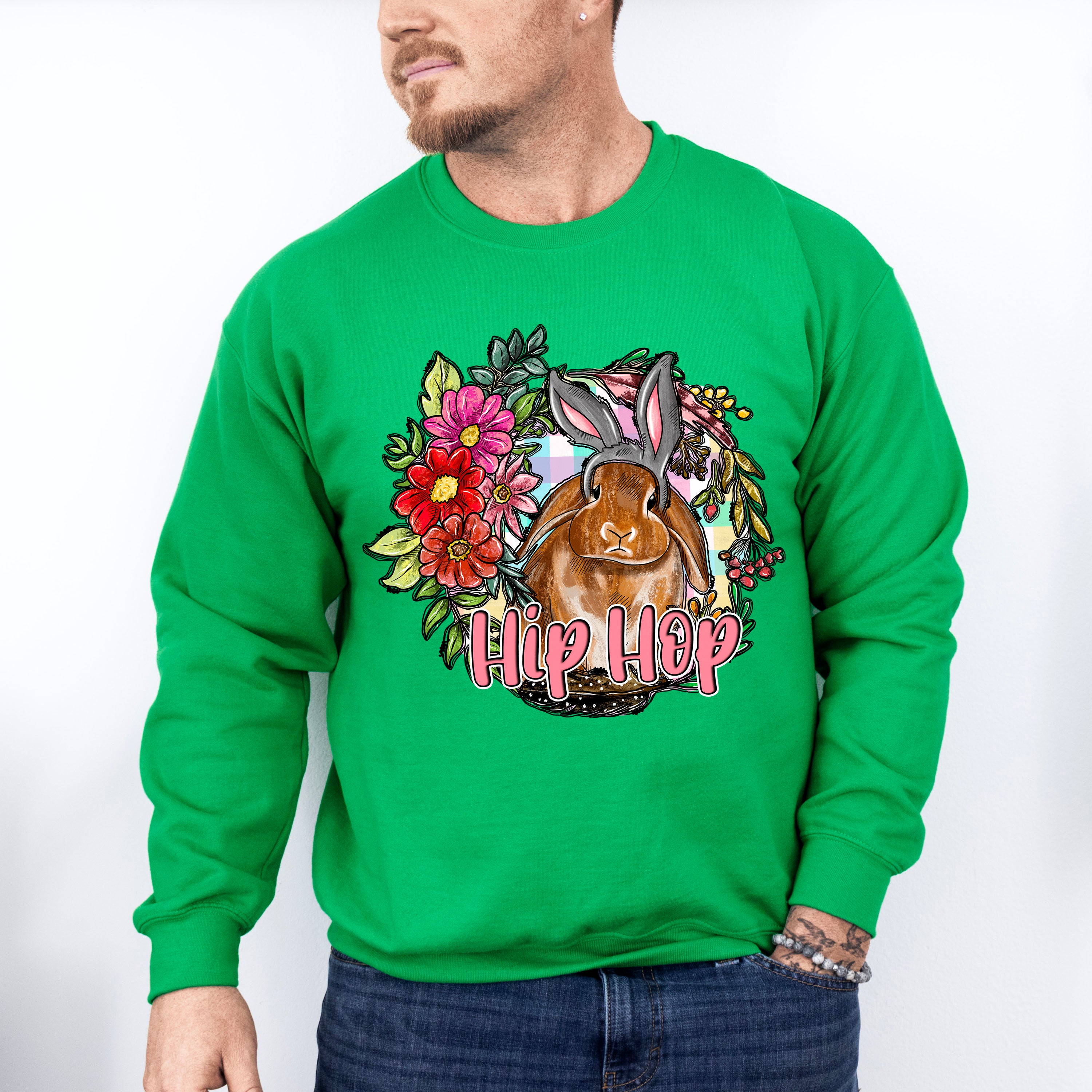 Hip Hop Easter Rabbit Easter Day Unisex Crewneck T-Shirt Sweatshirt Hoodie