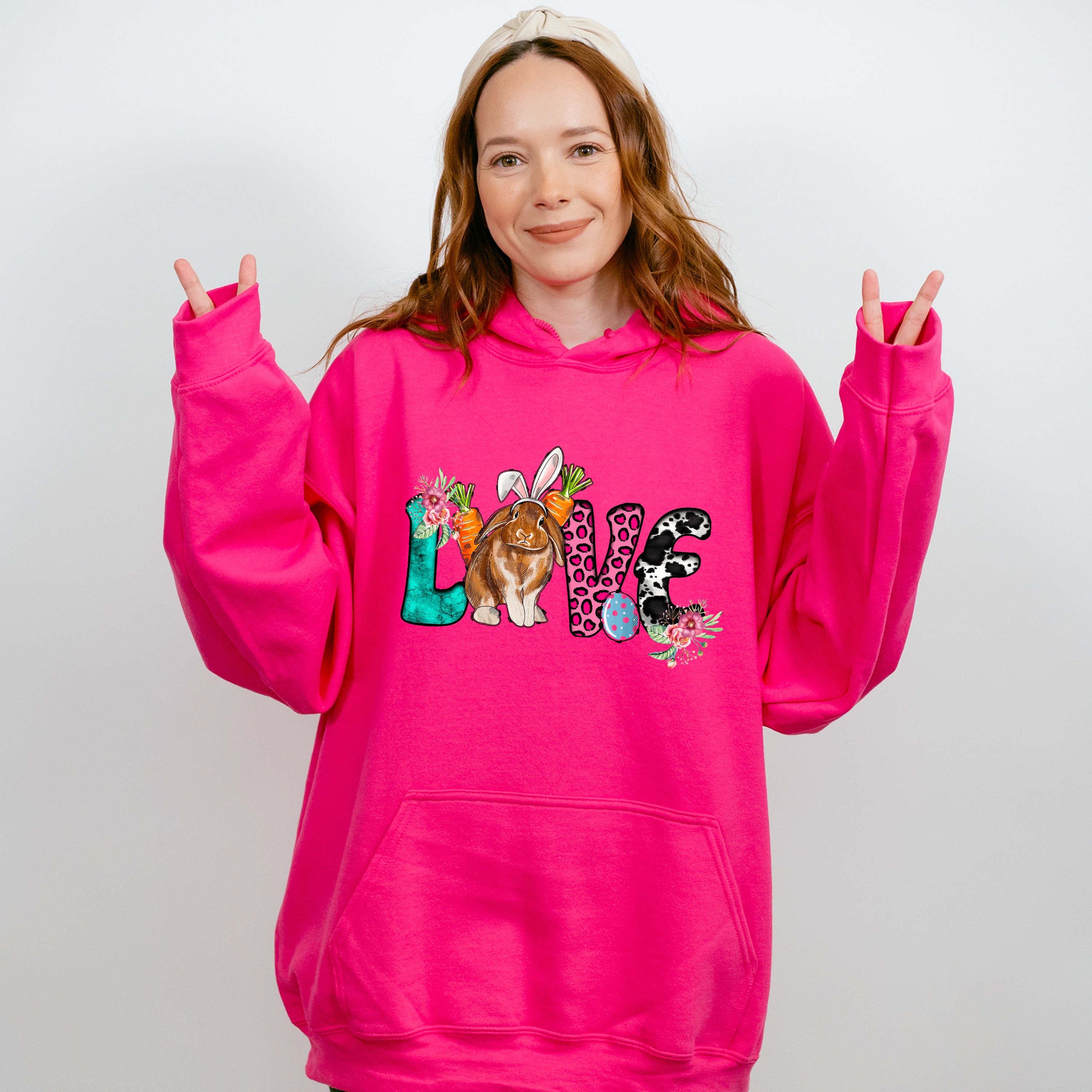 Easter Love Rabbit Easter Day Unisex Crewneck T-Shirt Sweatshirt Hoodie