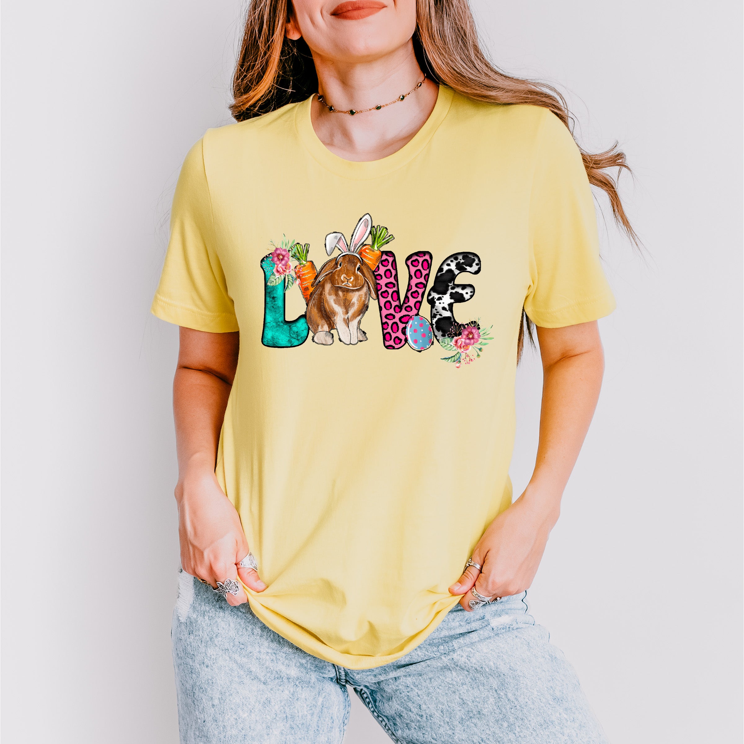 Easter Love Rabbit Easter Day Unisex Crewneck T-Shirt Sweatshirt Hoodie
