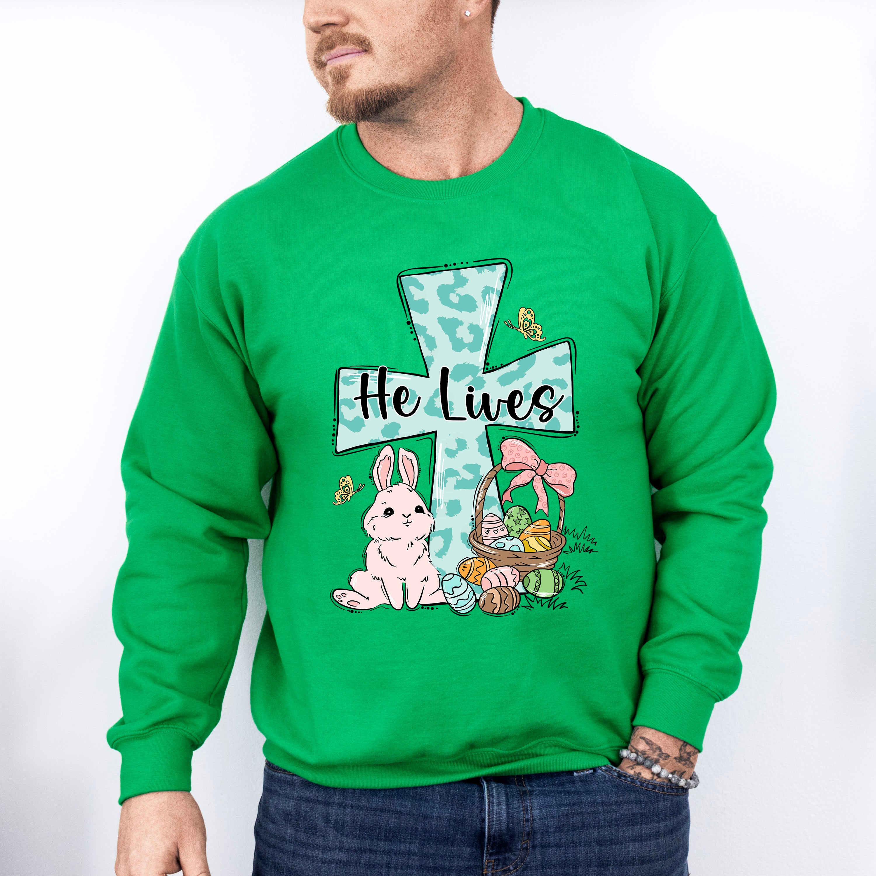 He Lives Easter Day Unisex Crewneck T-Shirt Sweatshirt Hoodie