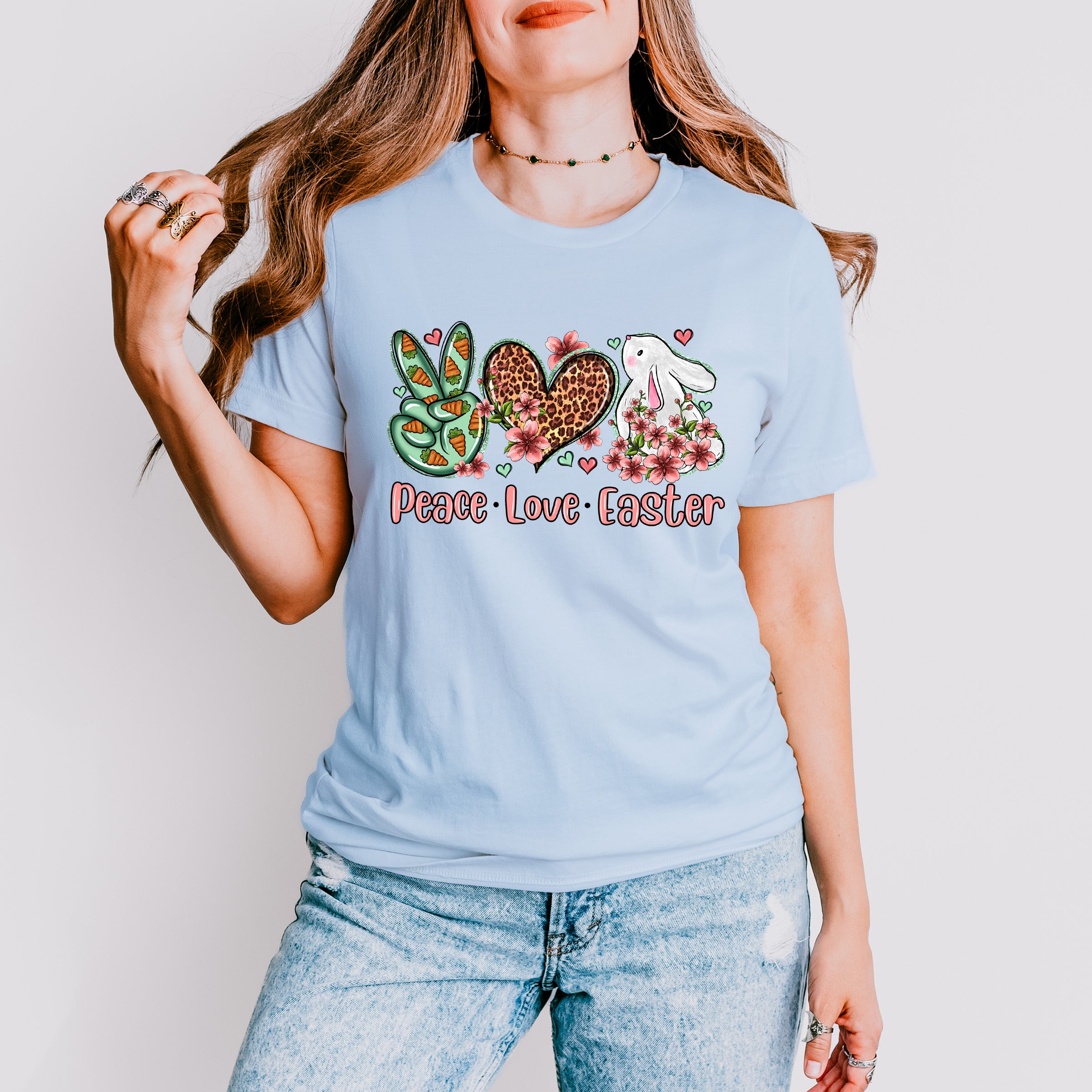 Peace Love Easter Easter Day Unisex Crewneck T-Shirt Sweatshirt Hoodie